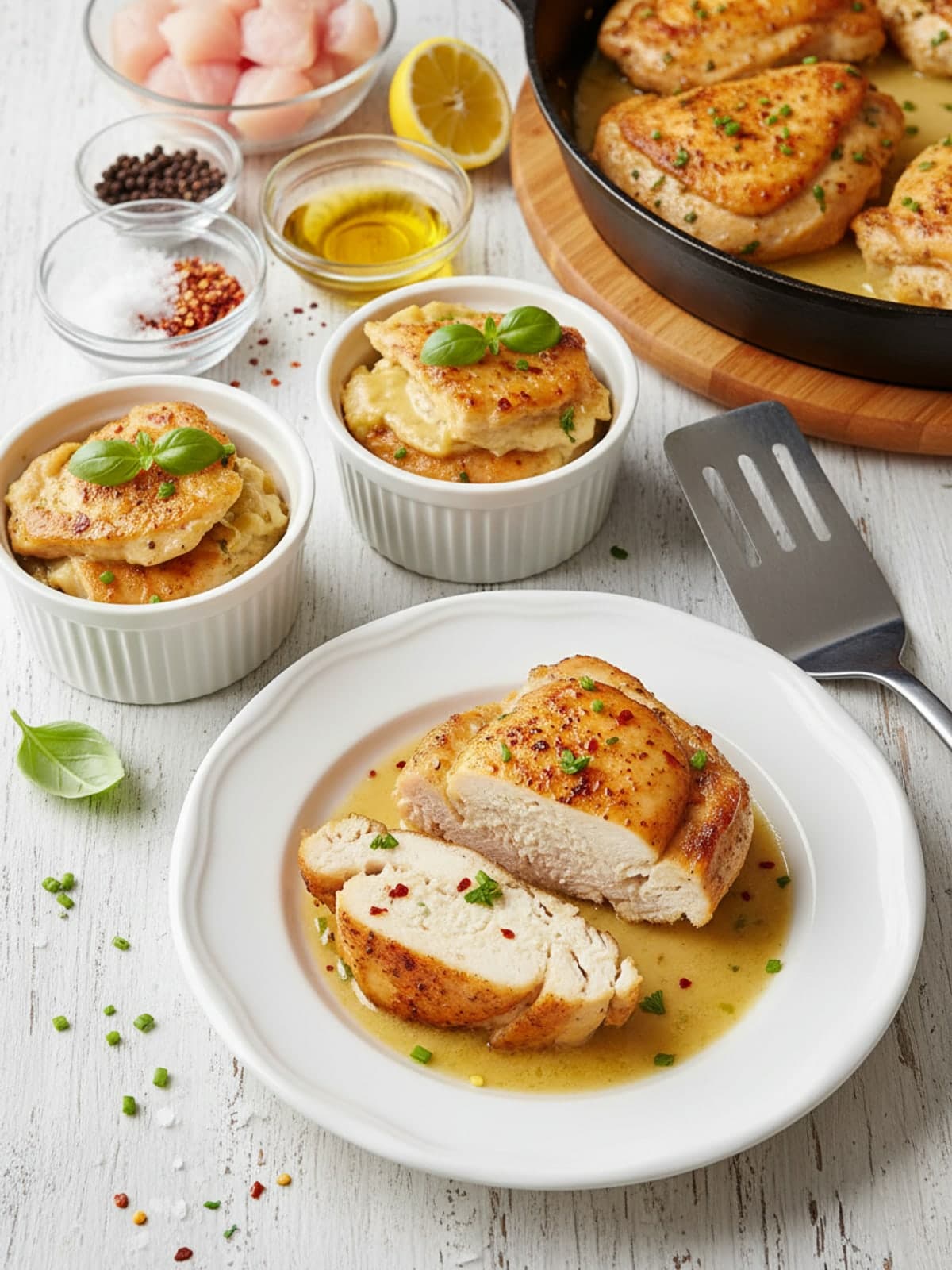 Dairy-Free Gluten-Free Lemon Chicken Skillet: Season the chicken