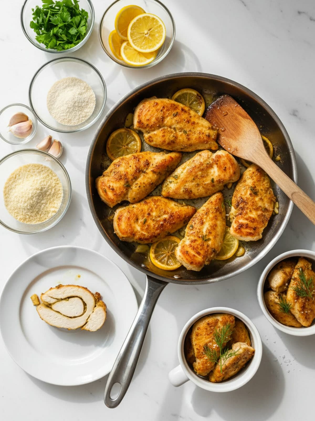 Dairy-Free Gluten-Free Lemon Chicken Skillet: Brown thoroughly