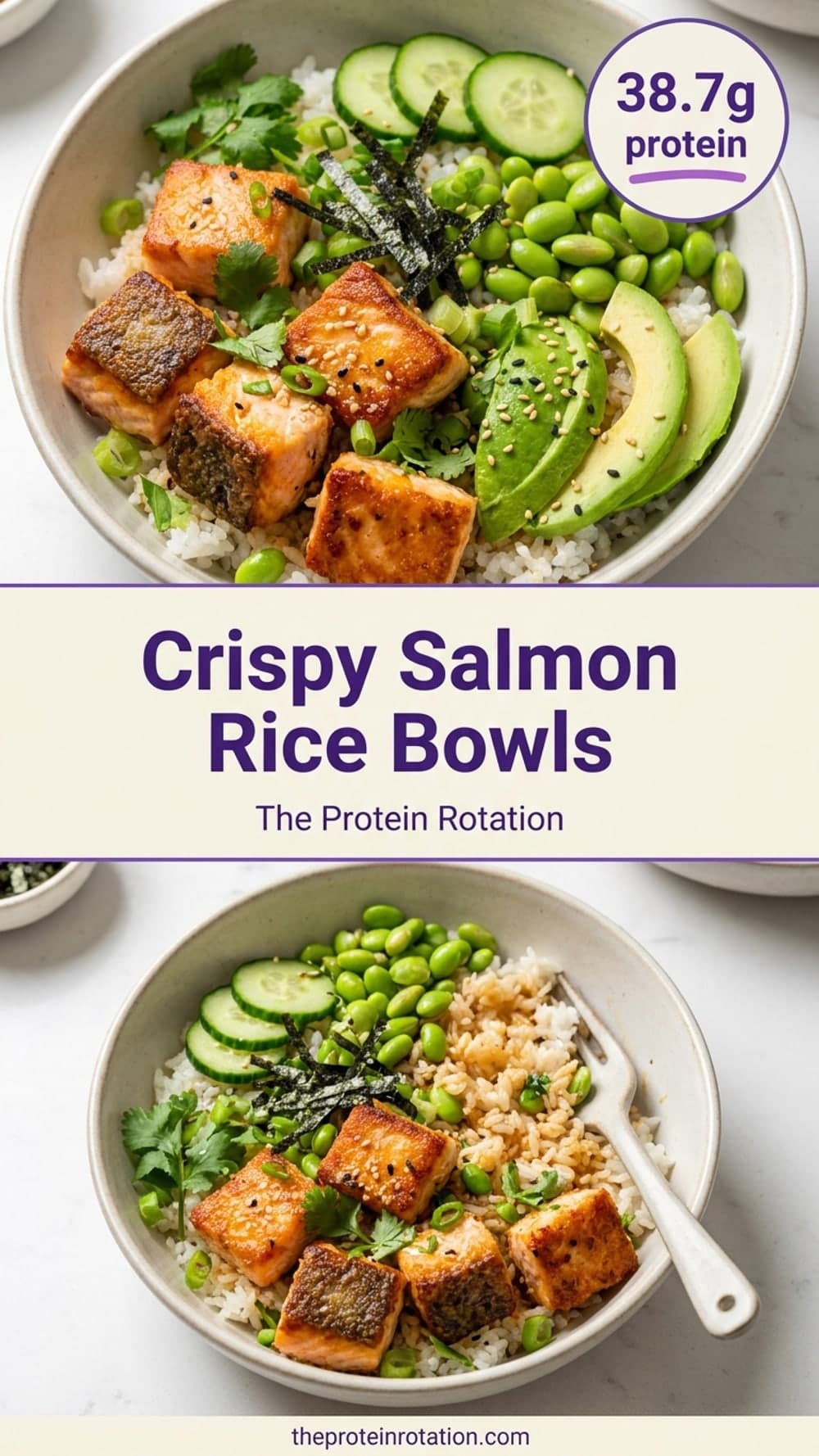 Crispy Salmon Rice Bowls
