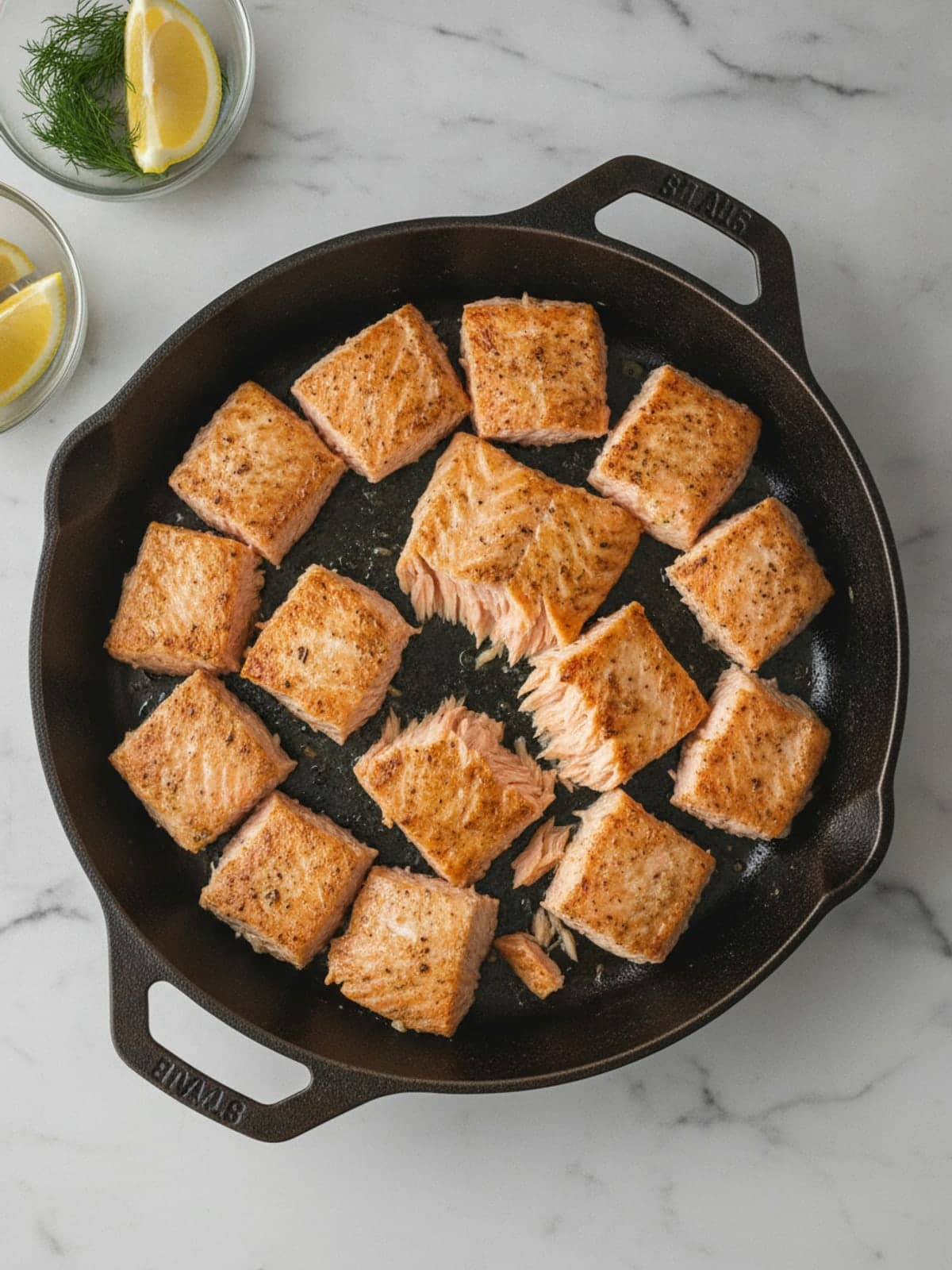 Crispy Salmon Rice Bowls: Roast to the visible cue