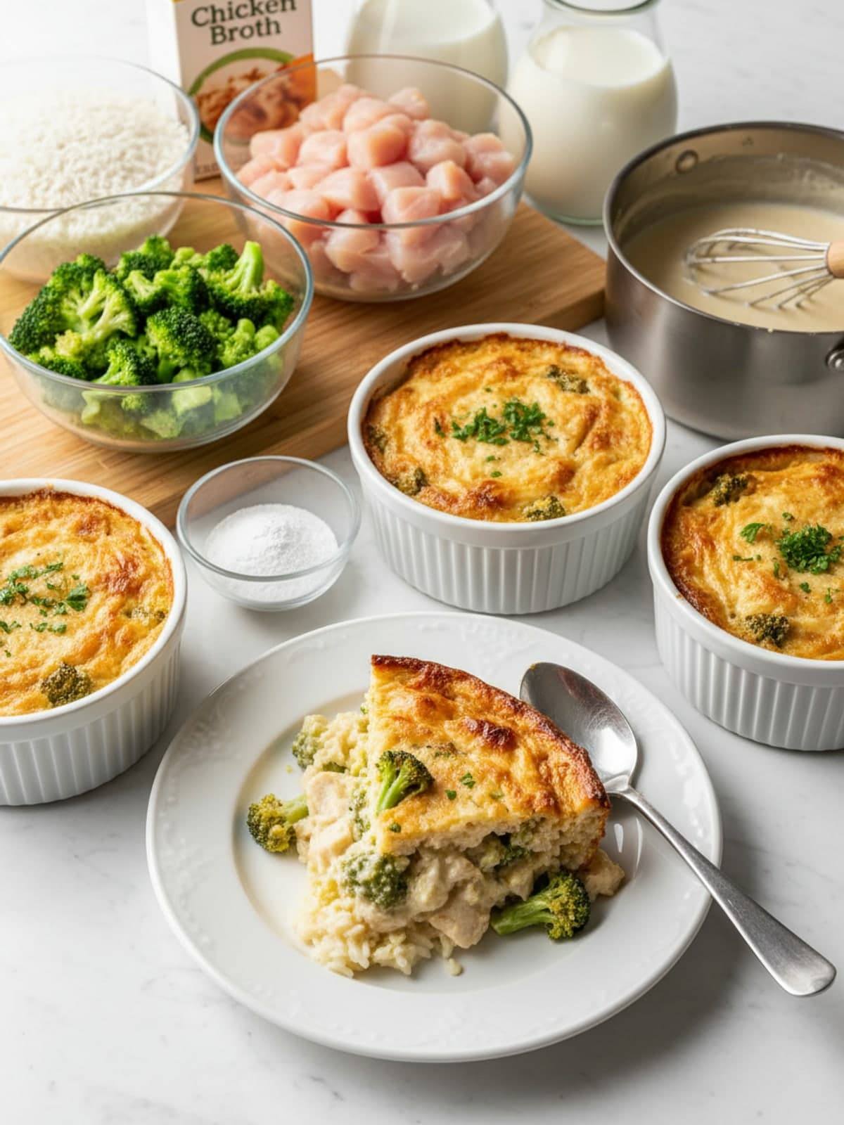 Gluten Free Chicken Broccoli Rice Bake: Make sauce