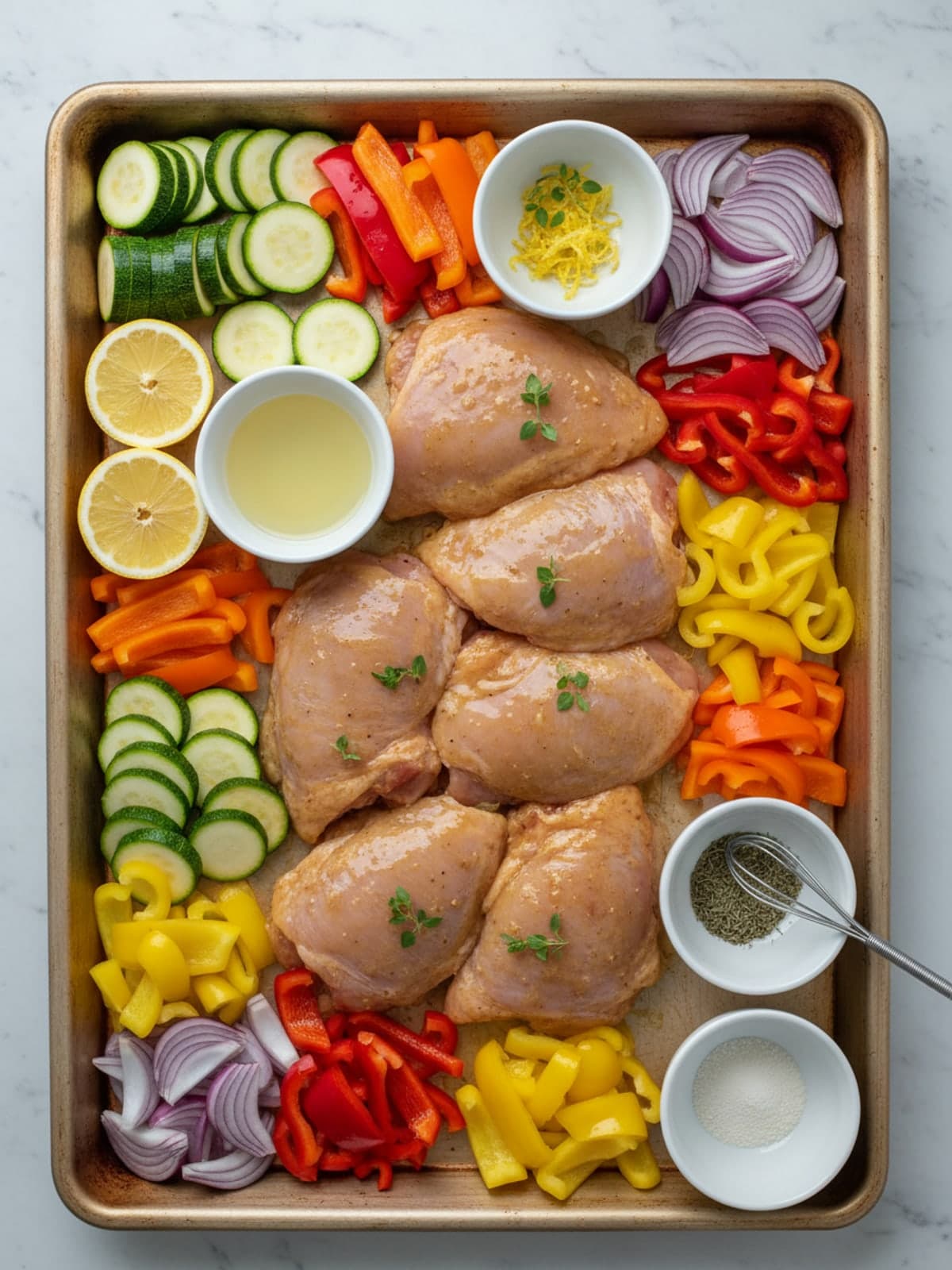 Ingredients for Lemon Herb Gluten Free Chicken Sheet Pan