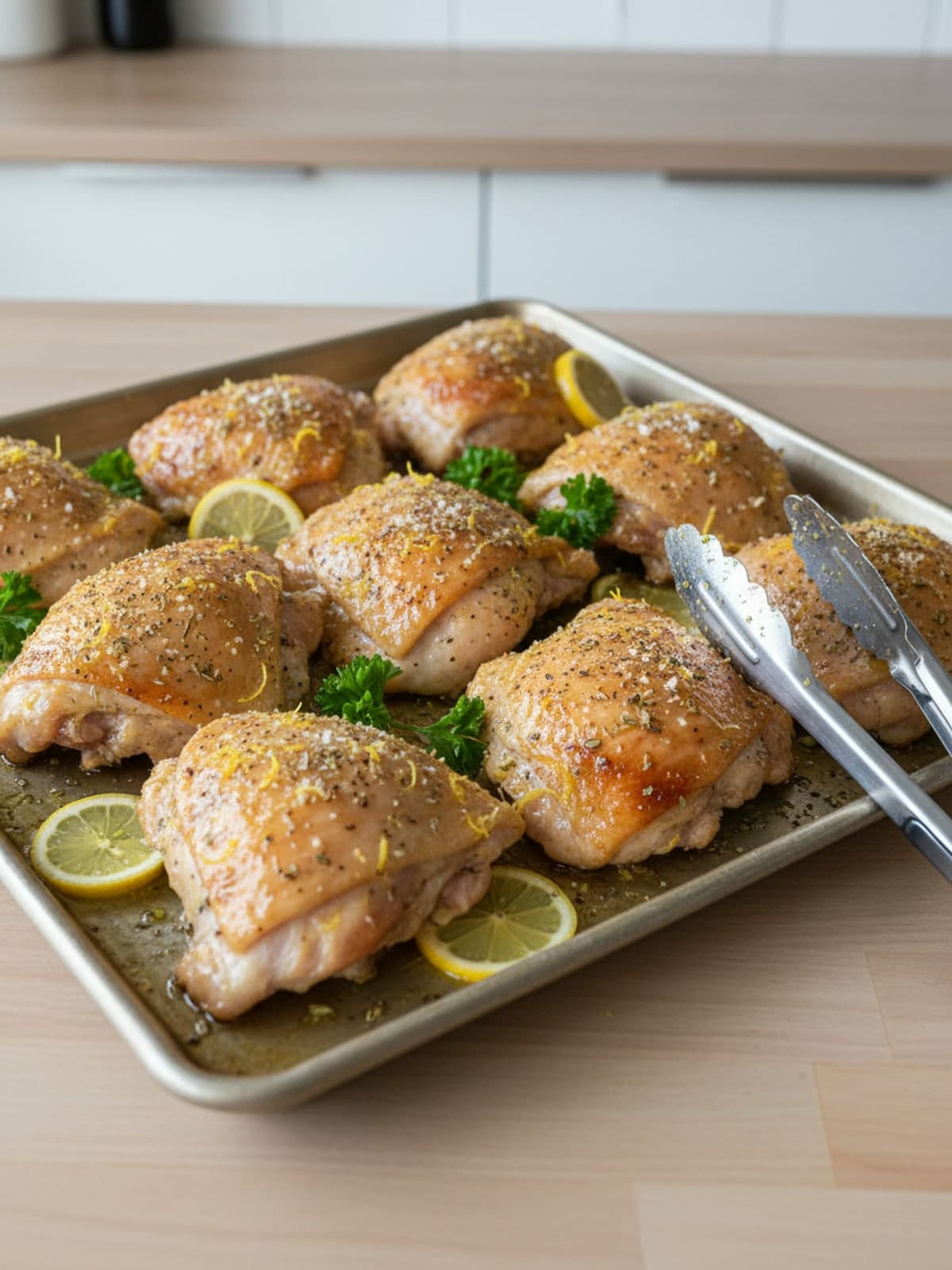 Lemon Herb Gluten Free Chicken Sheet Pan: Season chicken