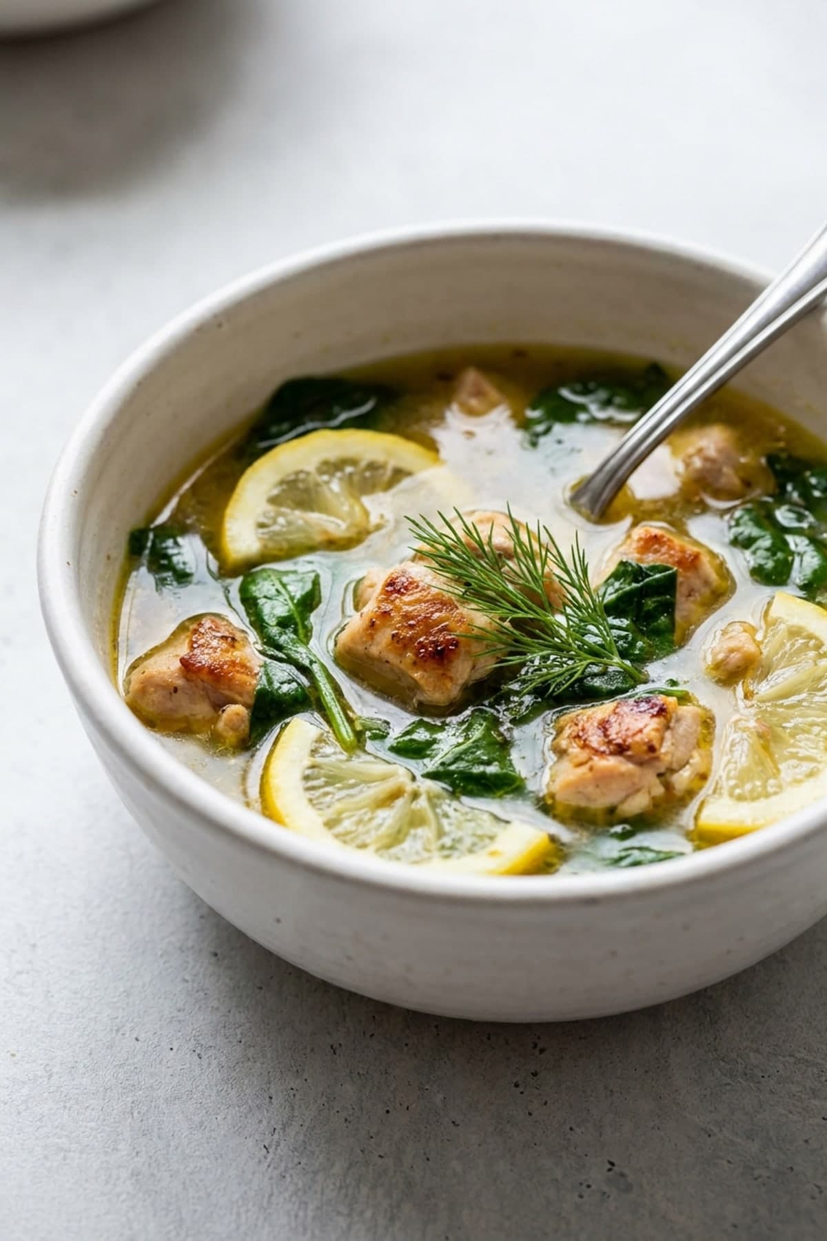 Lemon Chicken Spinach Soup