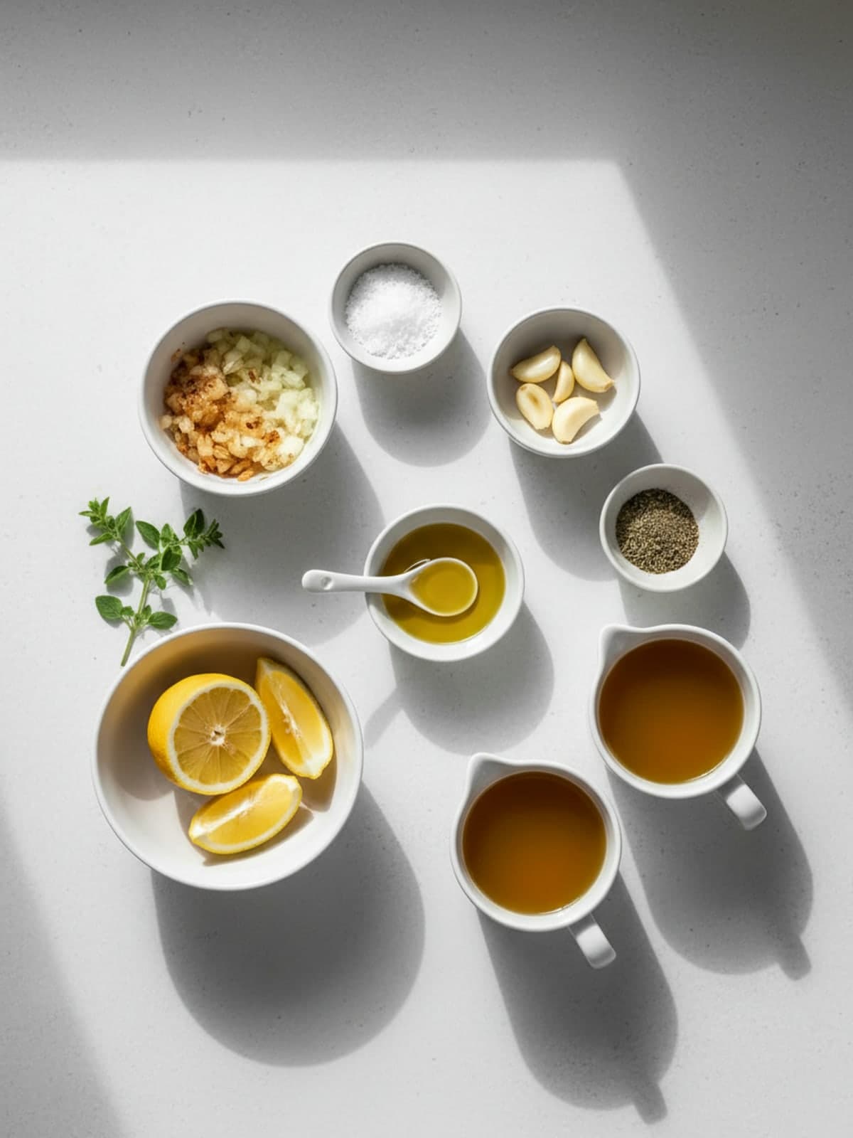Ingredients for Lemon Chicken Spinach Soup