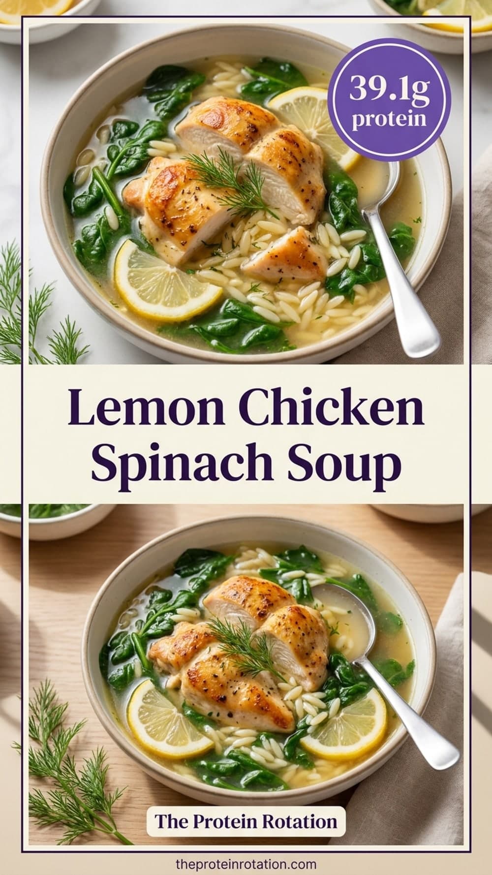 Lemon Chicken Spinach Soup