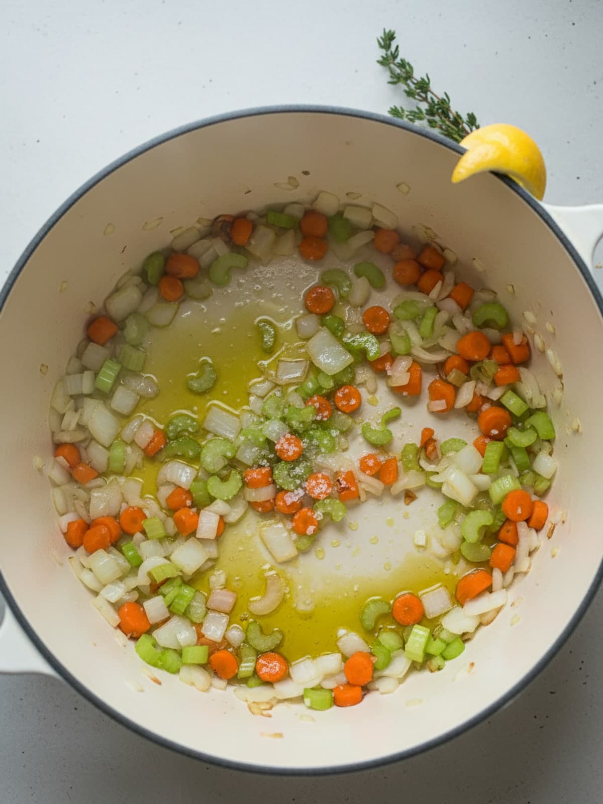 Lemon Chicken Spinach Soup: Build the base
