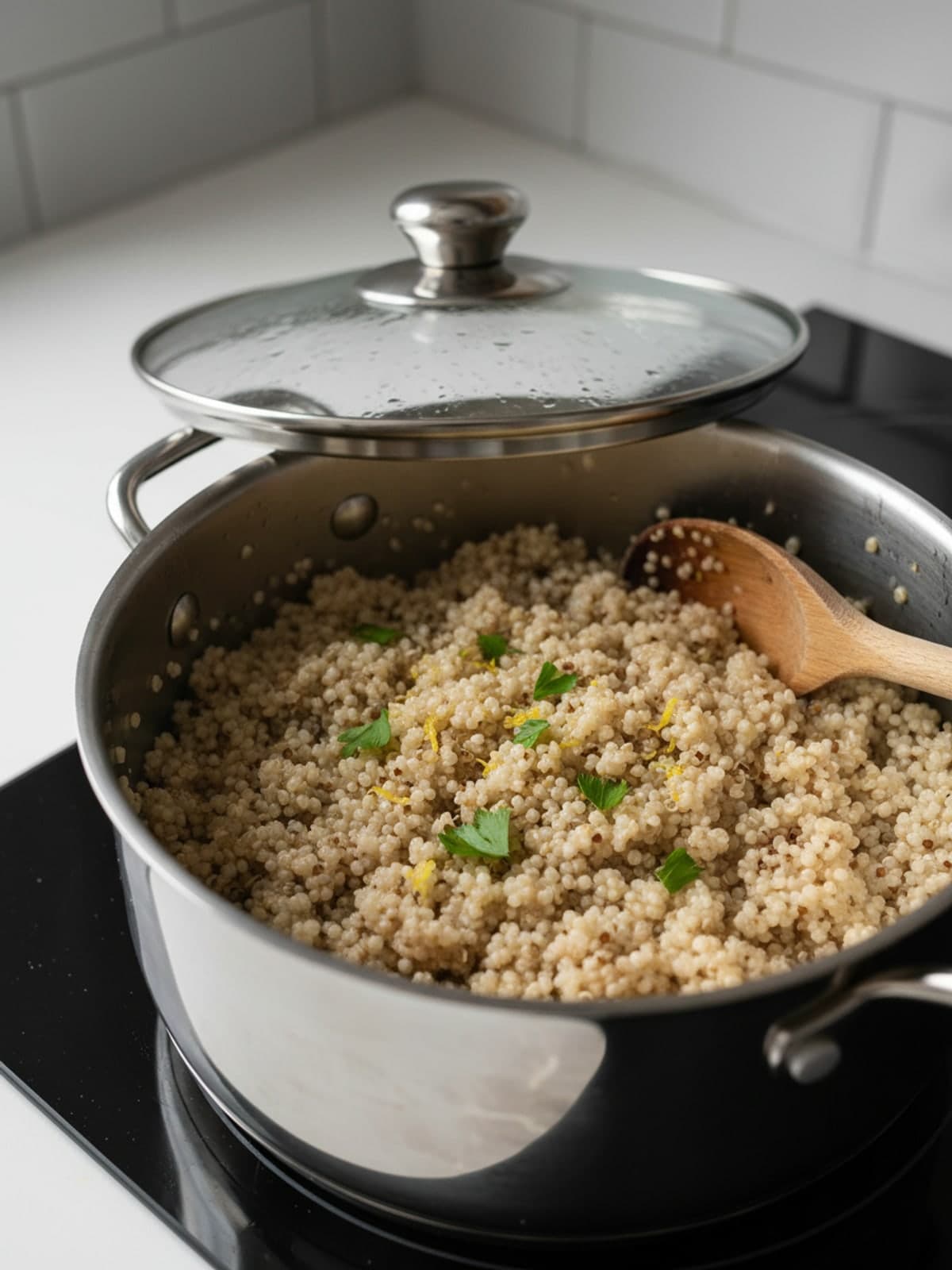Lemon Chicken Quinoa Bowls: Cook quinoa