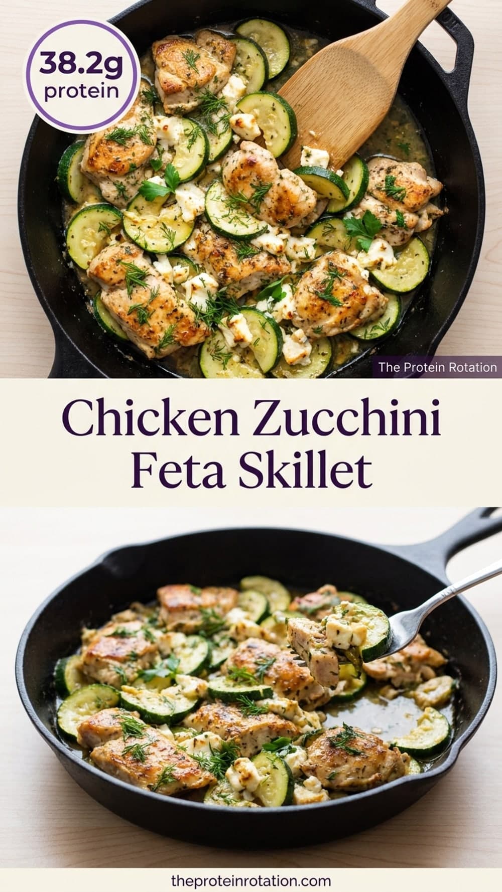 Chicken Zucchini Feta Skillet