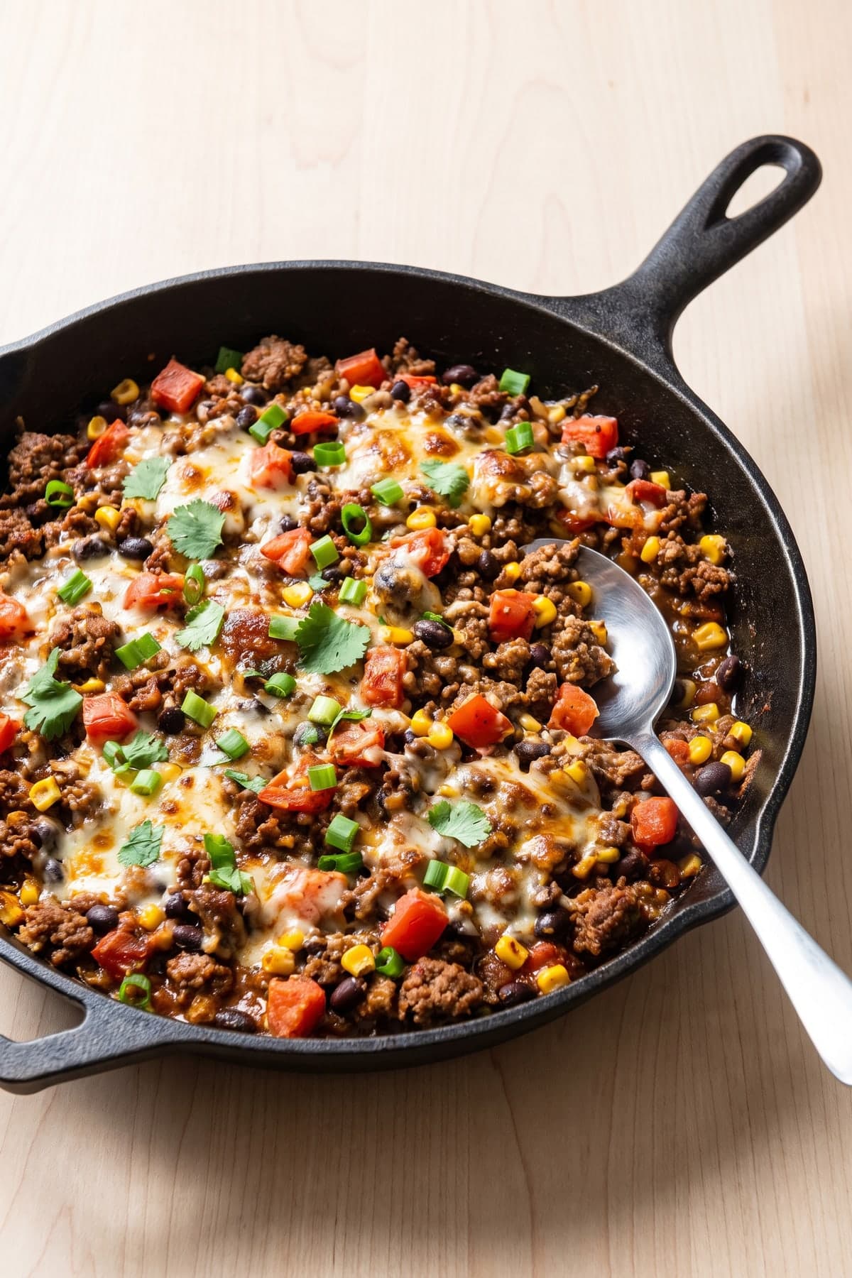 High Protein Ground Beef Recipes: Beef Taco Skillet