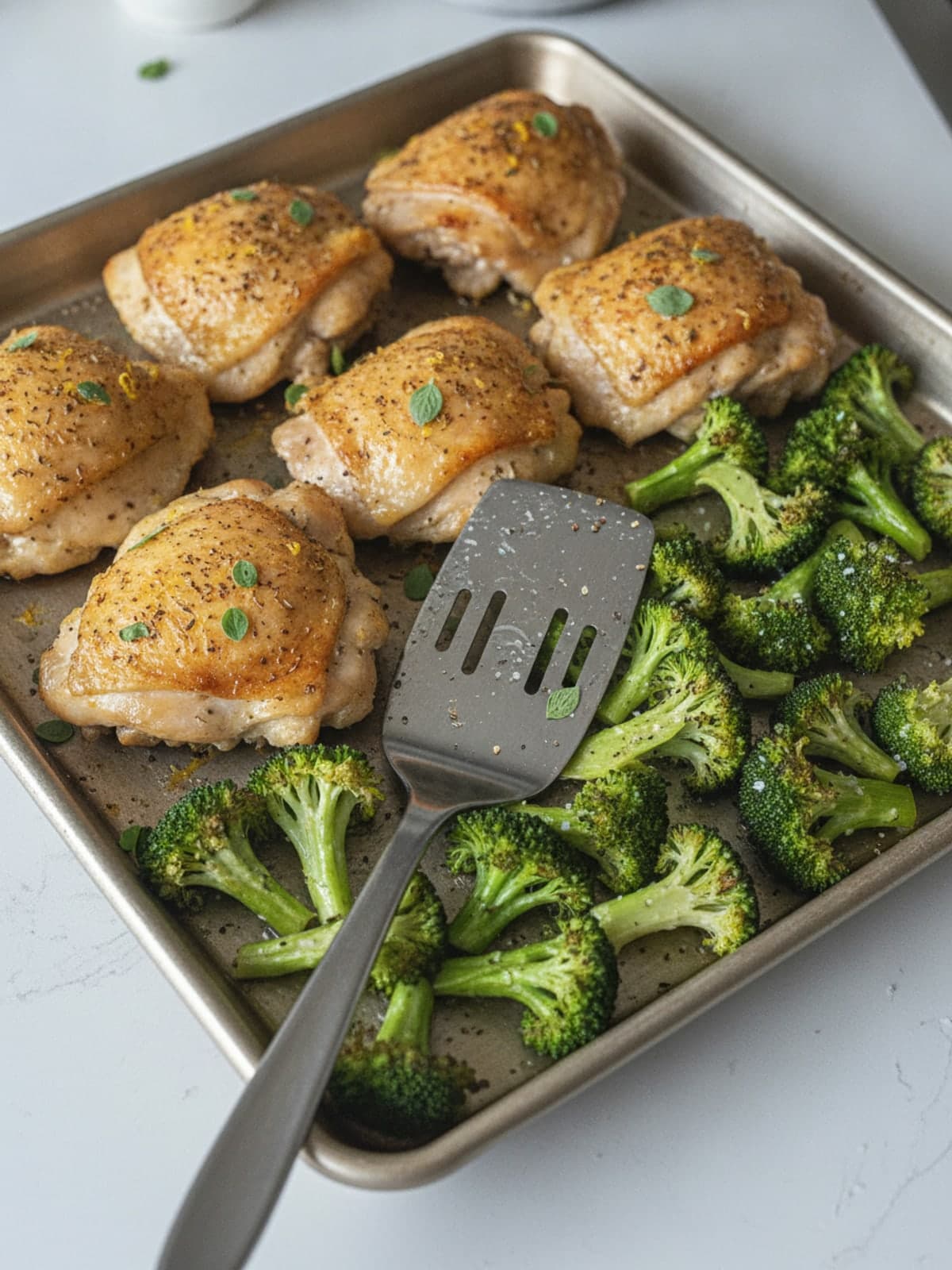 Lemon Oregano Chicken Meal Prep Boxes: Add the broccoli