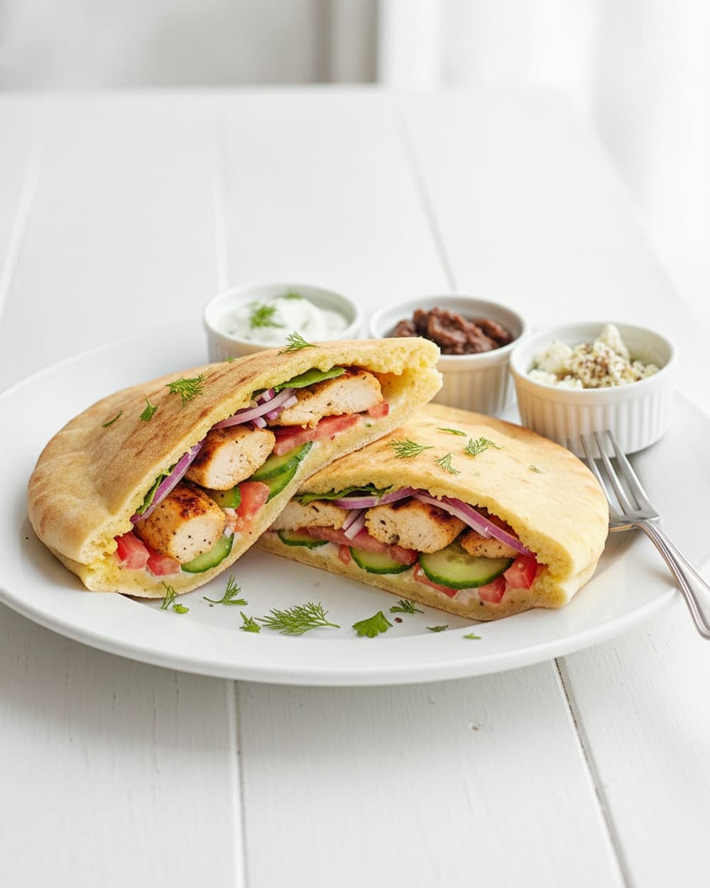 Greek Chicken Pitas