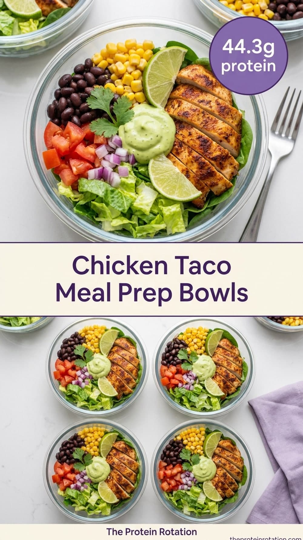 Chicken Taco Meal Prep Bowls