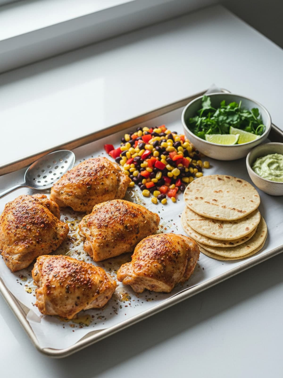 Chicken Taco Lunch Meal Prep Bowls: Season chicken