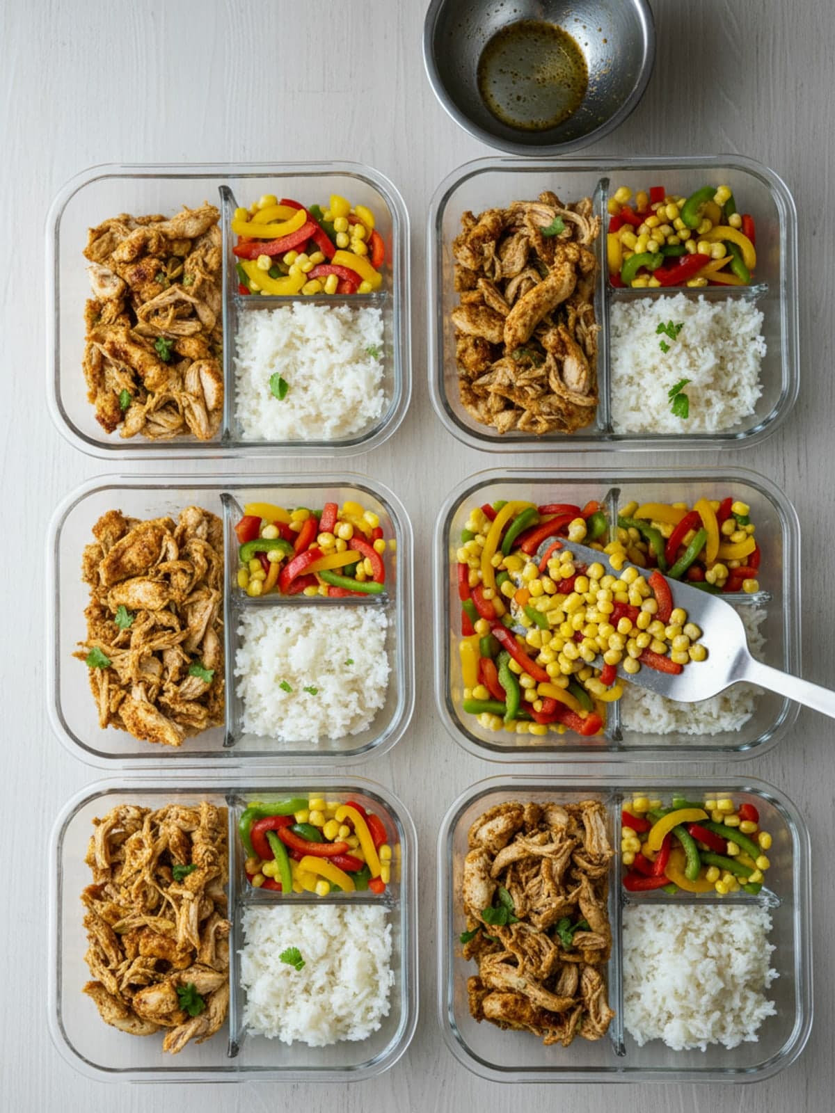 Chicken Taco Lunch Meal Prep Bowls: Add vegetables