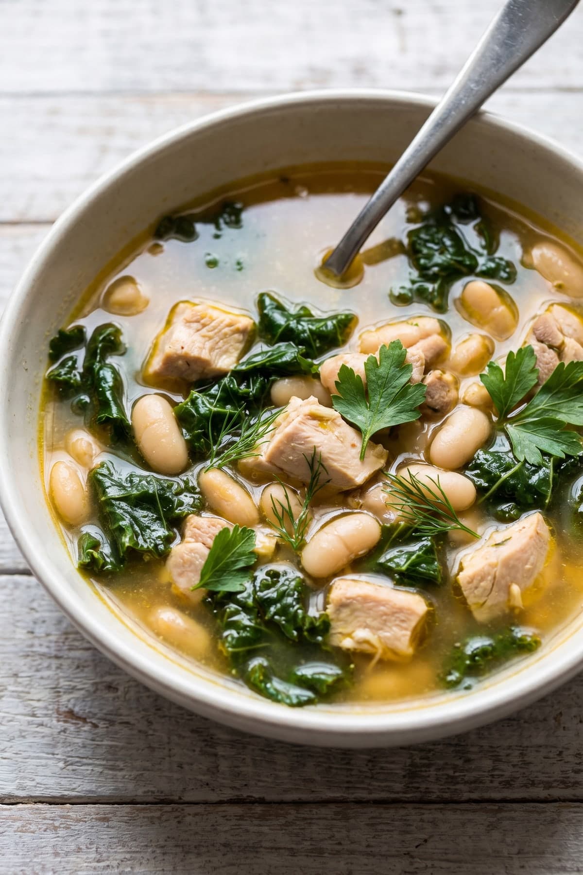 High Protein Soup Recipes: Chicken, White Bean and Kale