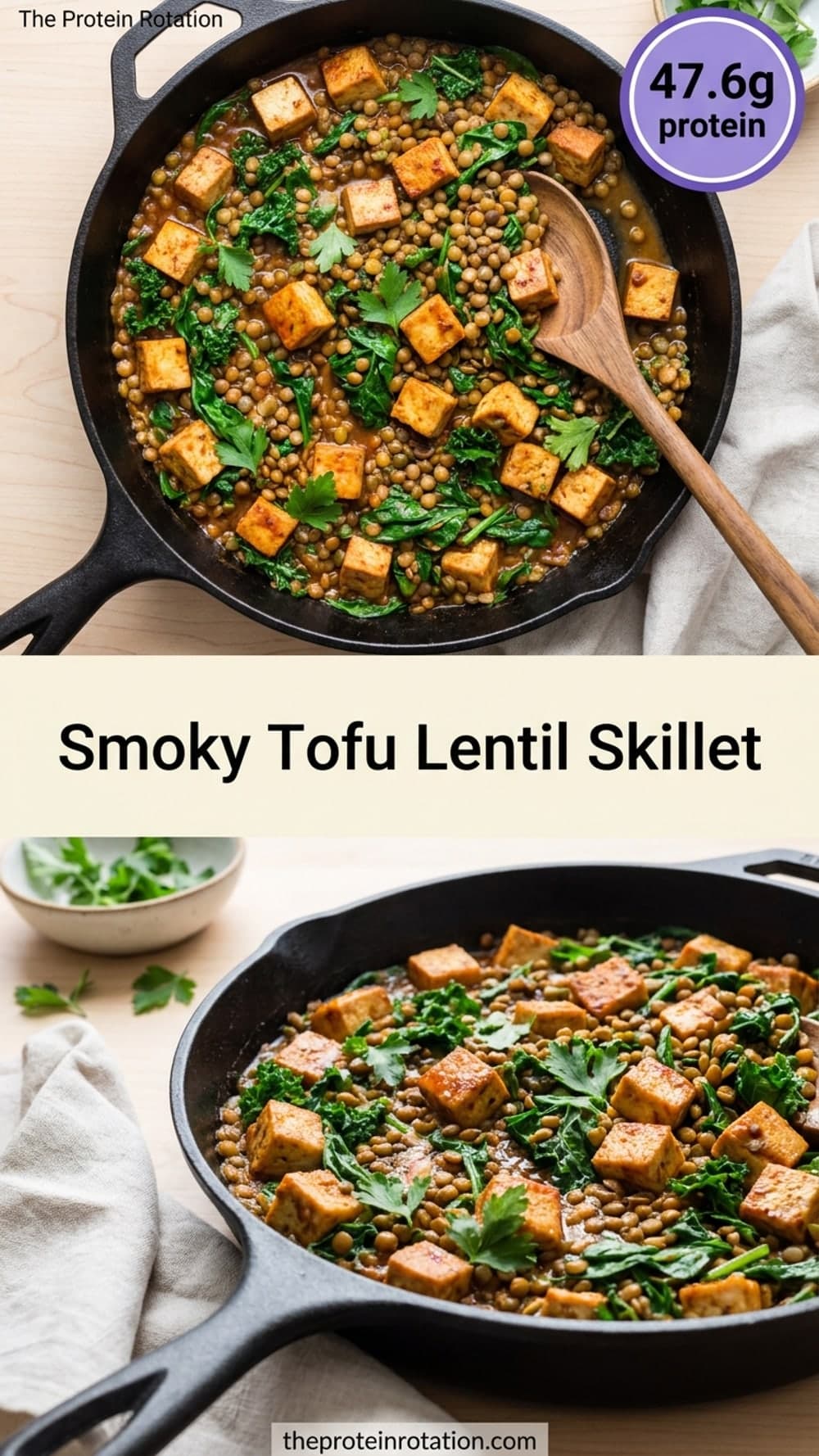 Smoky Tofu Lentil Skillet
