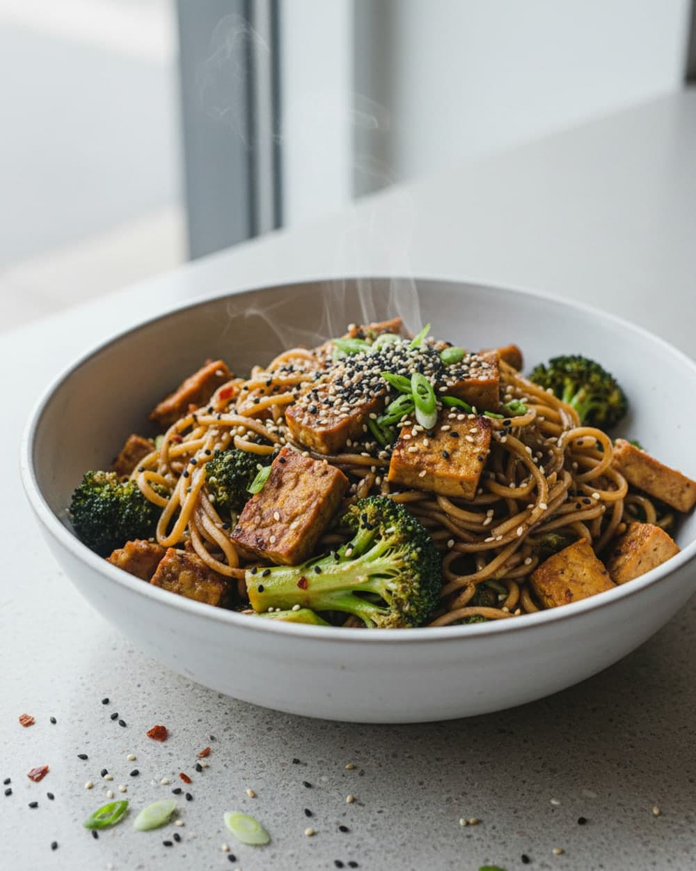 Tempeh Broccoli Sesame Noodles