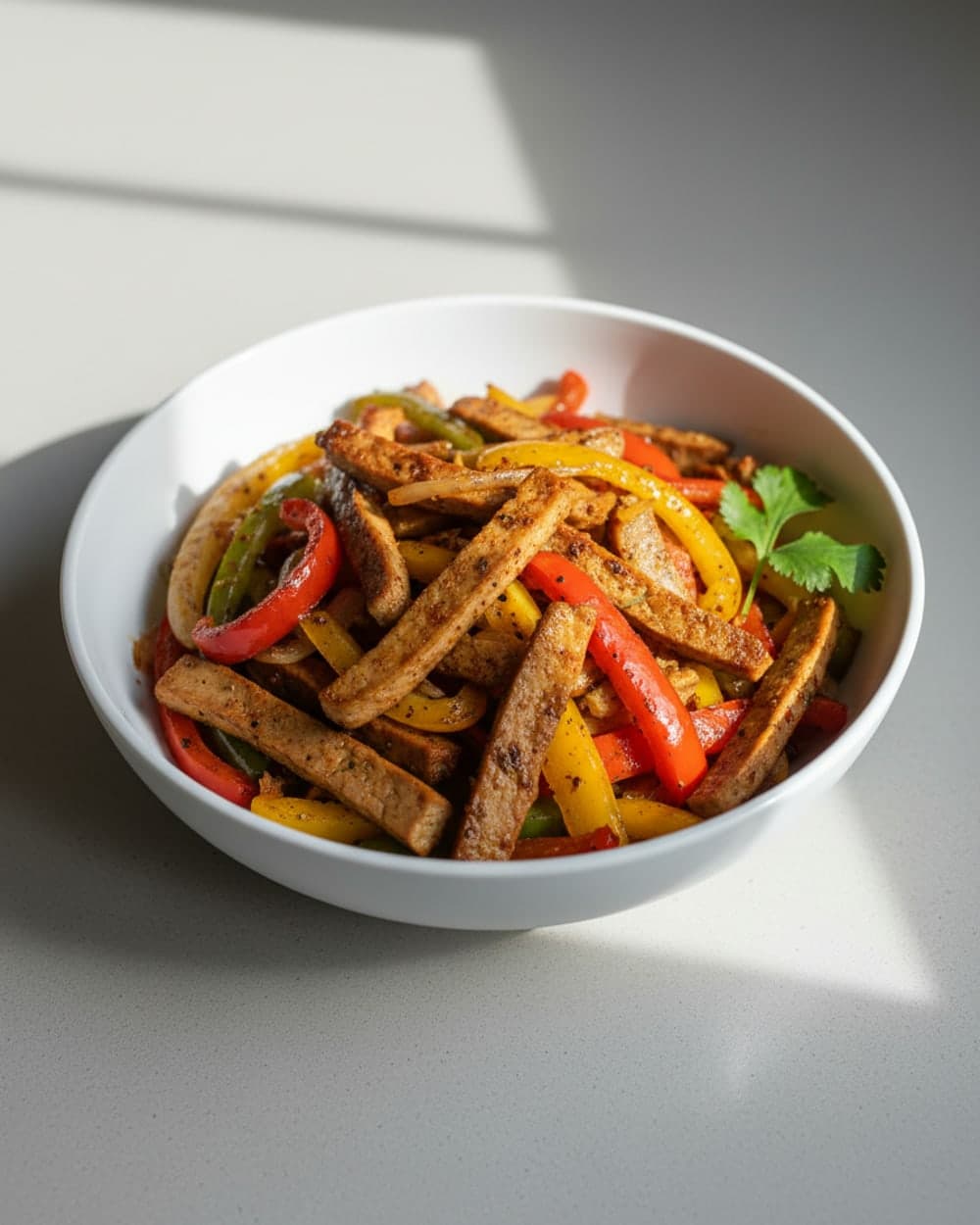Seitan Pepper Fajita Bowls