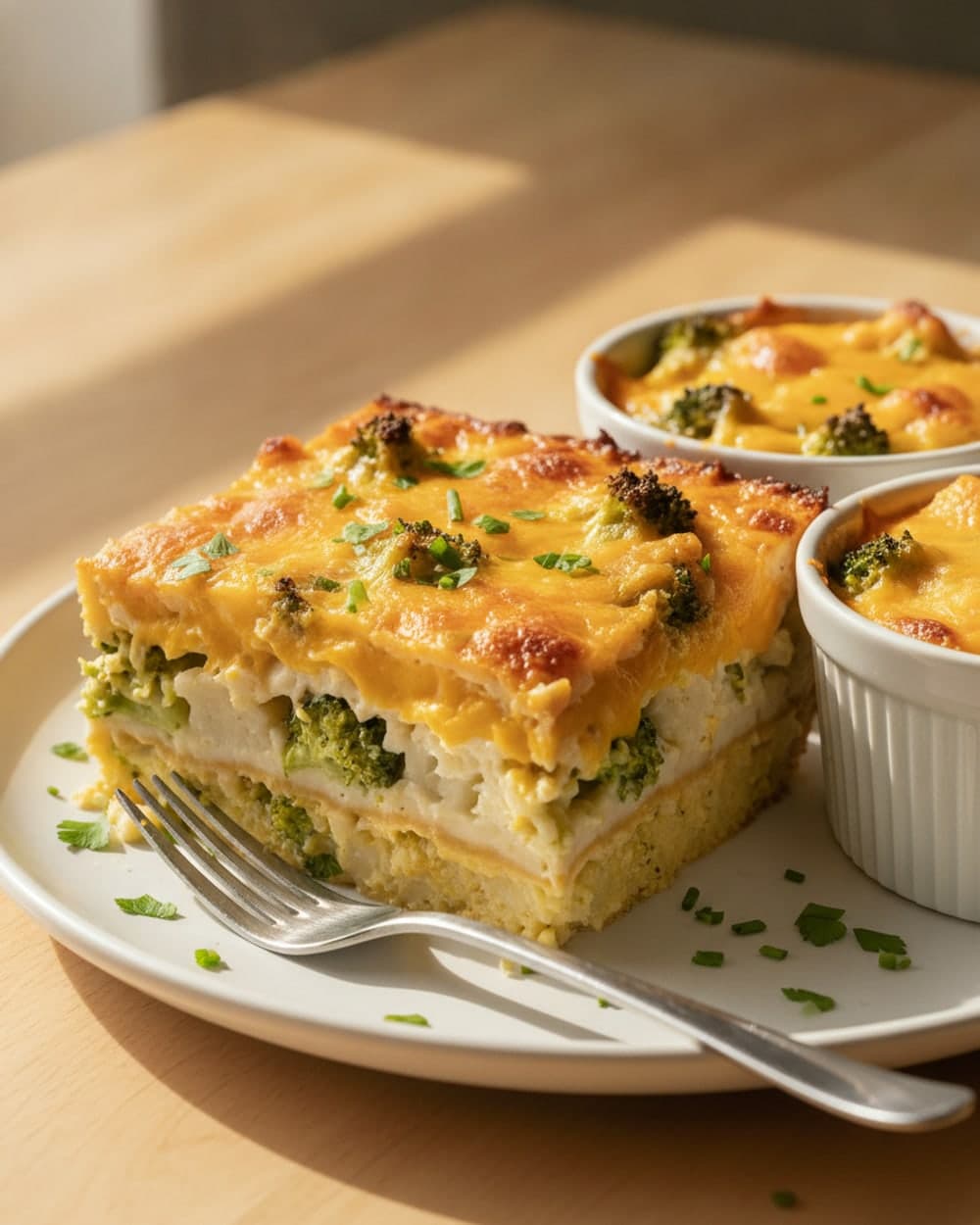 Broccoli Cheddar Cauliflower Bake
