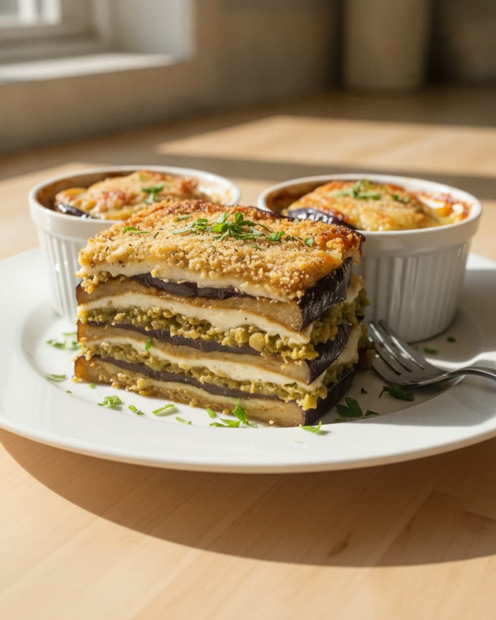 Eggplant Parmesan Lentil Stack