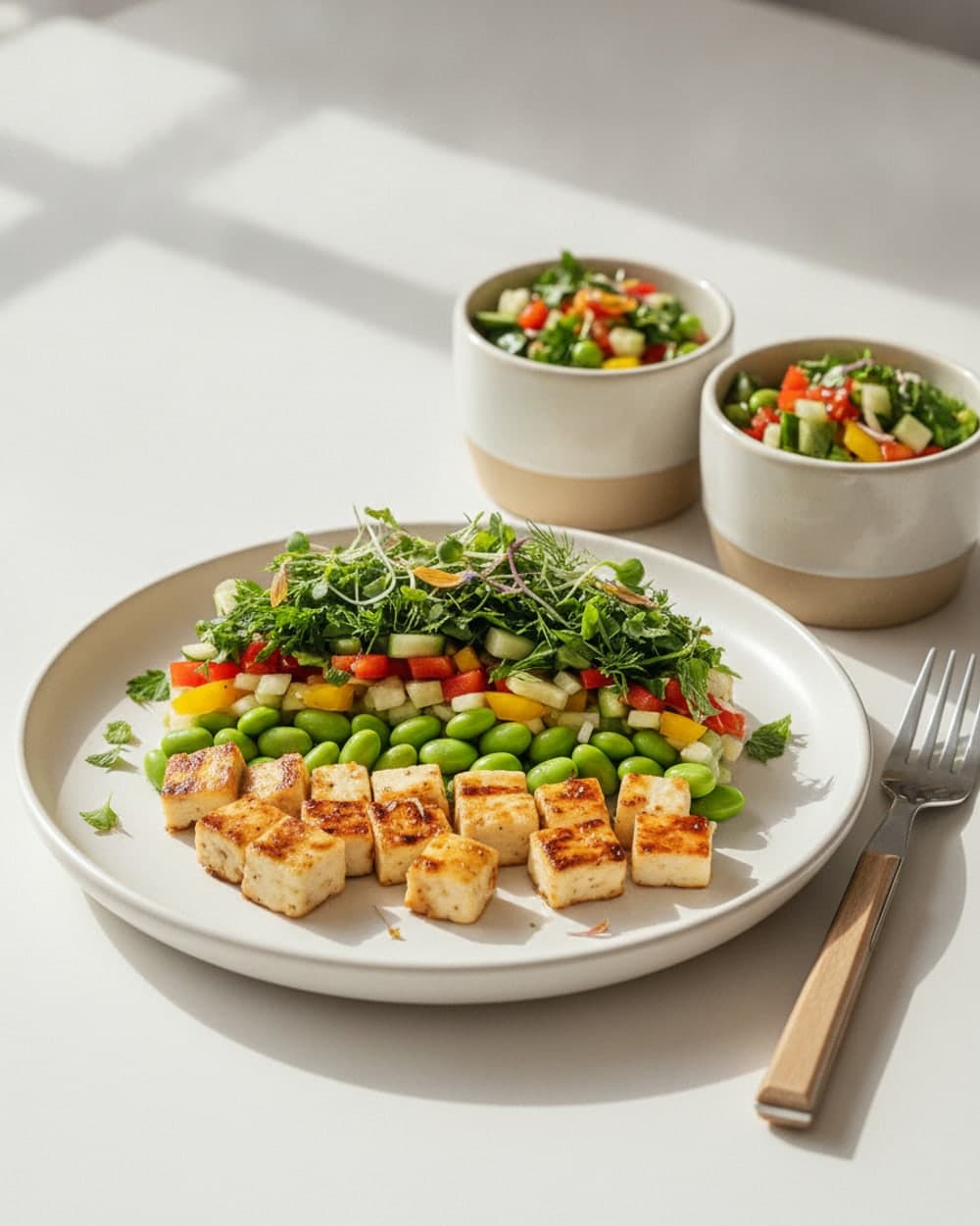 Halloumi Edamame Chopped Salad