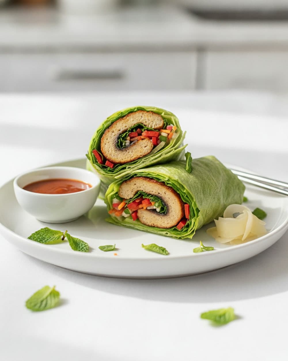 Mushroom Seitan Lettuce Wraps