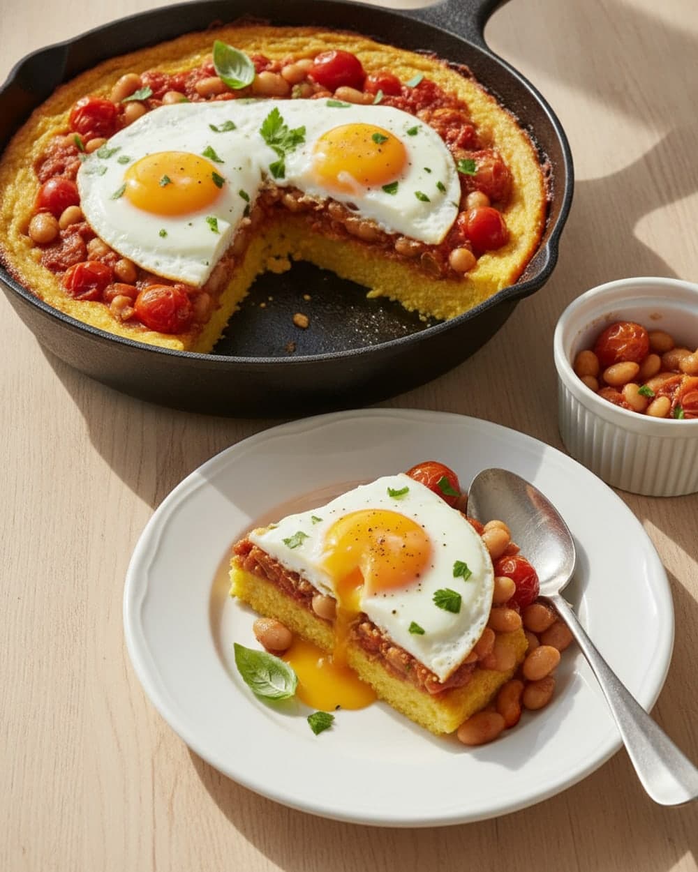 Polenta Beans Eggs Skillet