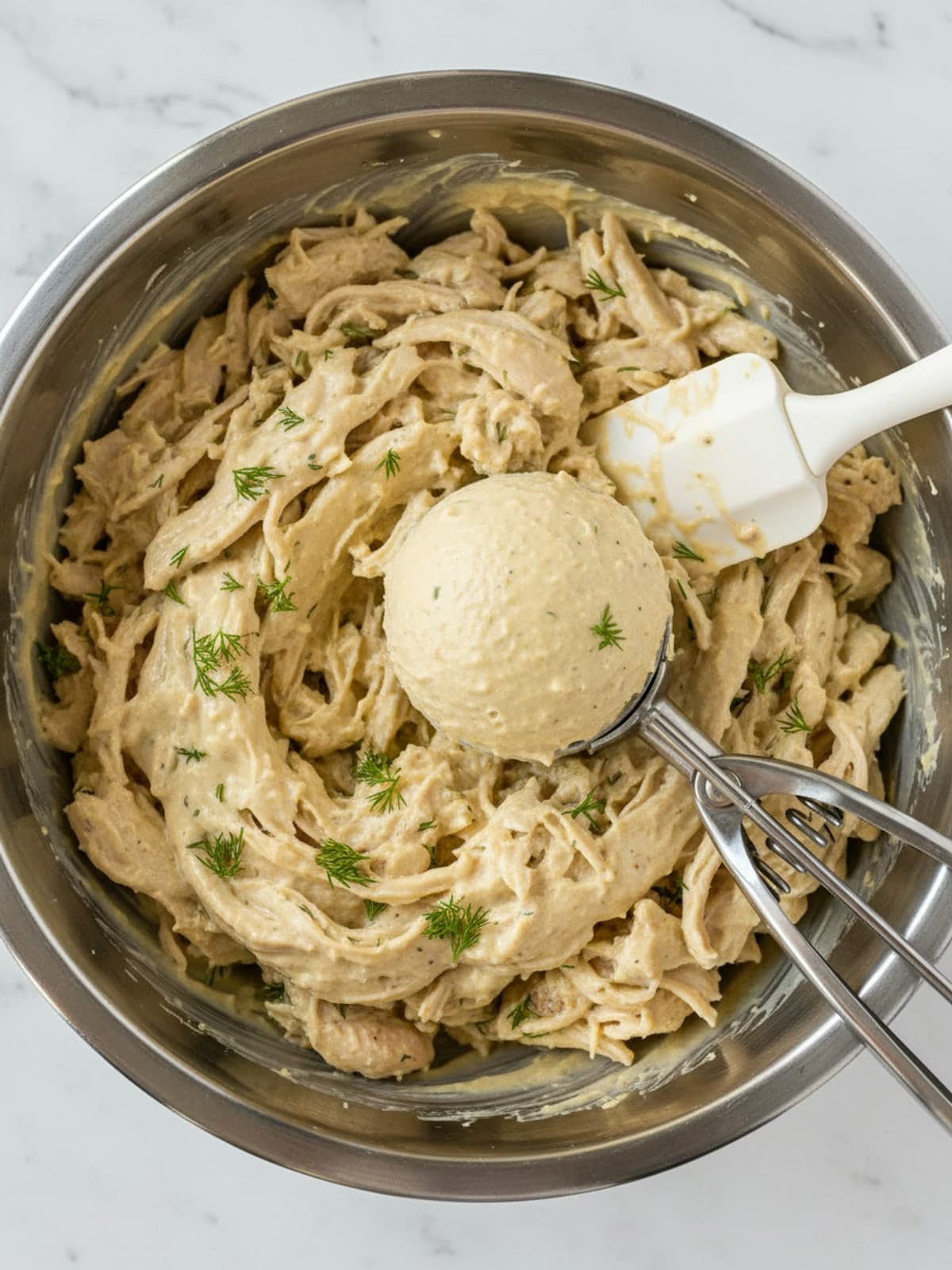 Creamy Herb Chicken Salad: Fold for distinct texture