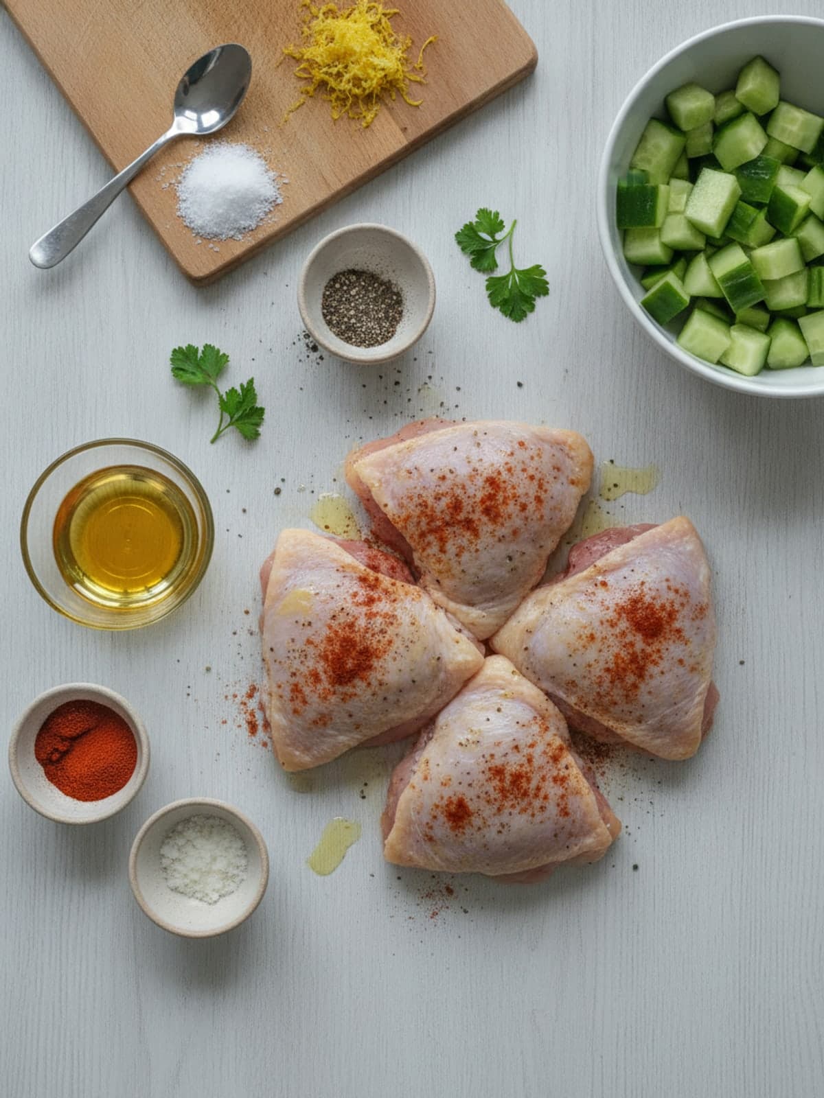 Ingredients for Air Fryer Lemon Paprika Chicken Thighs