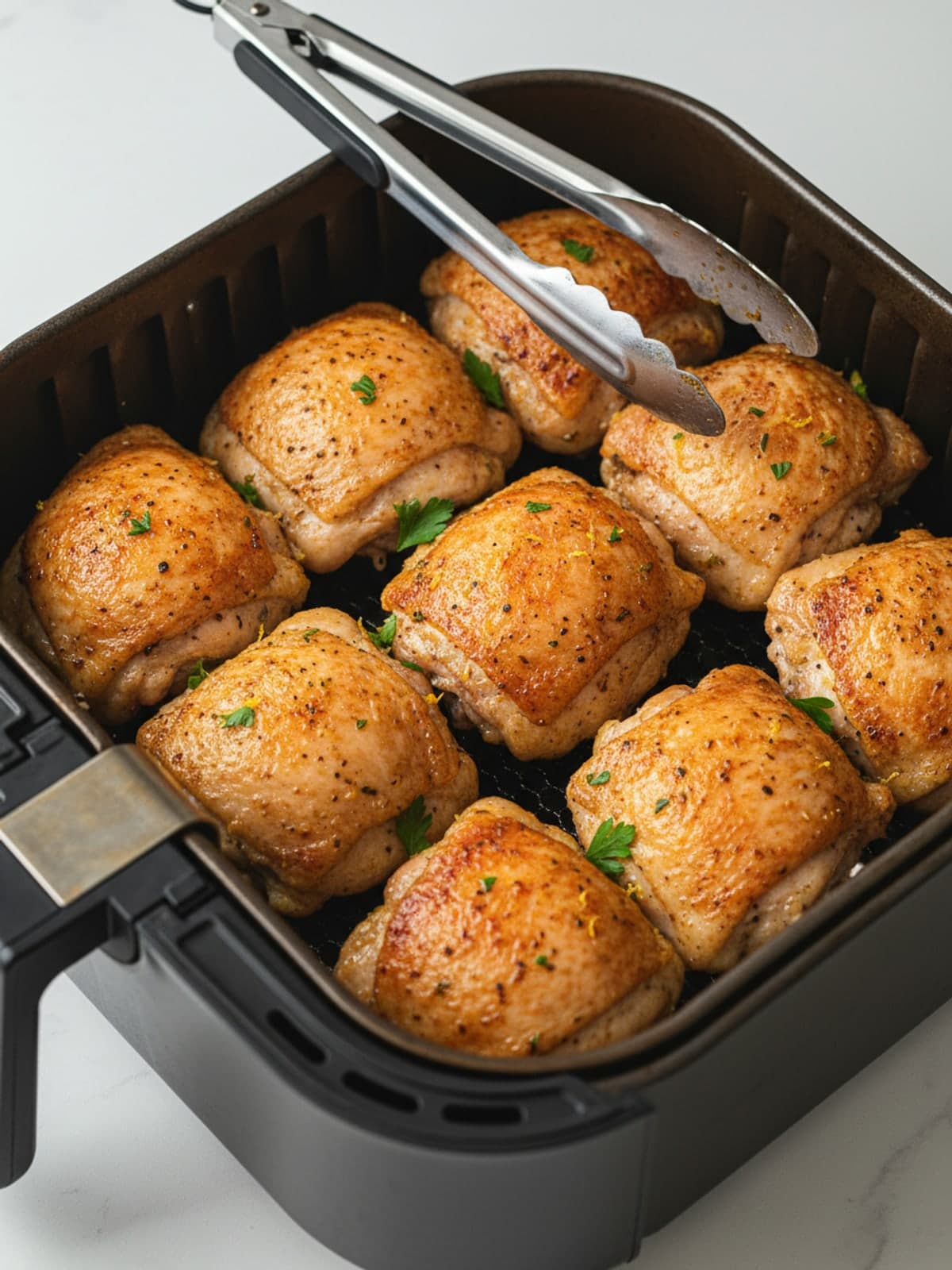 Air Fryer Lemon Paprika Chicken Thighs: Arrange the thighs