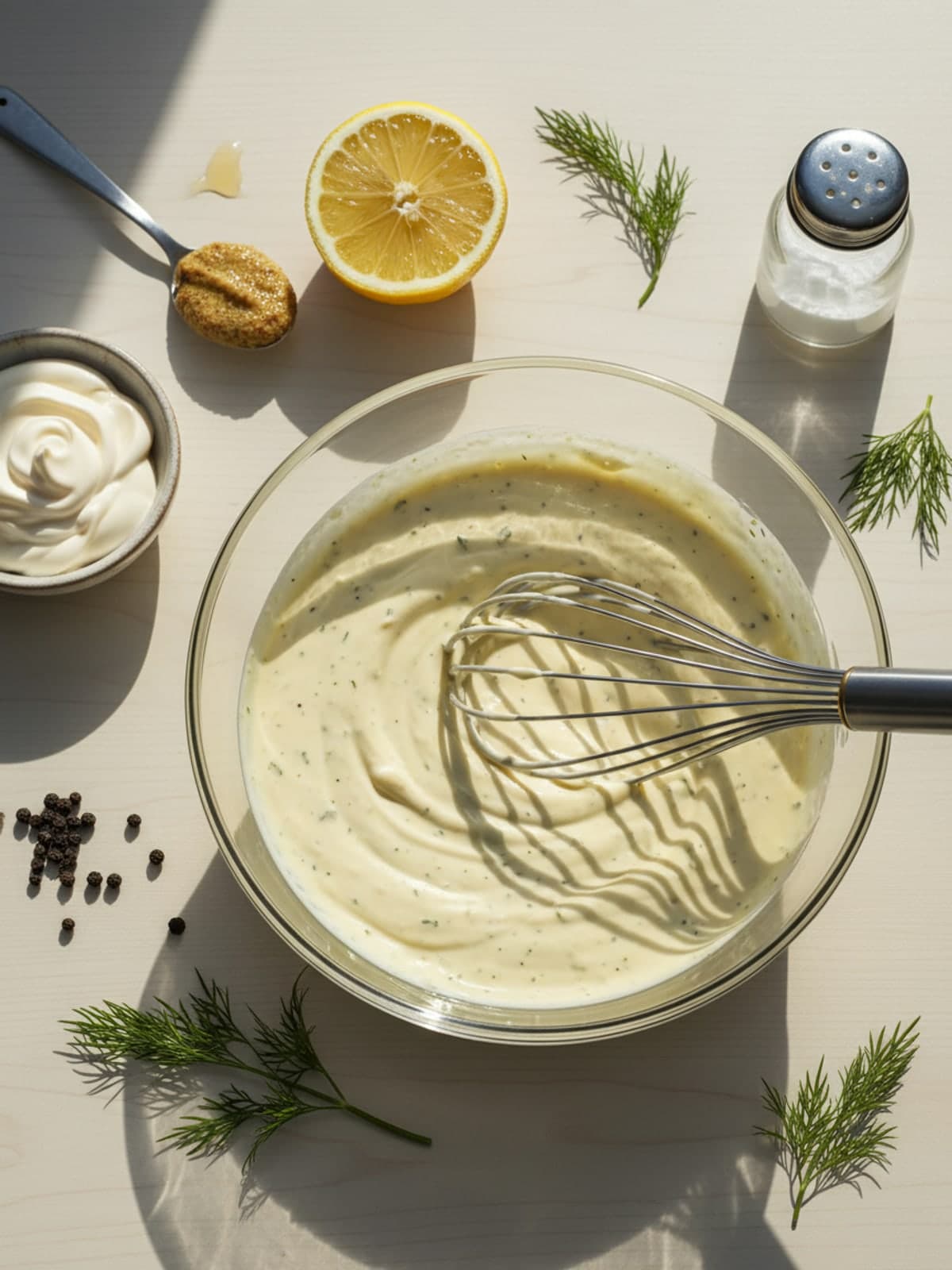Keto Chicken Salad: Whisk the dressing