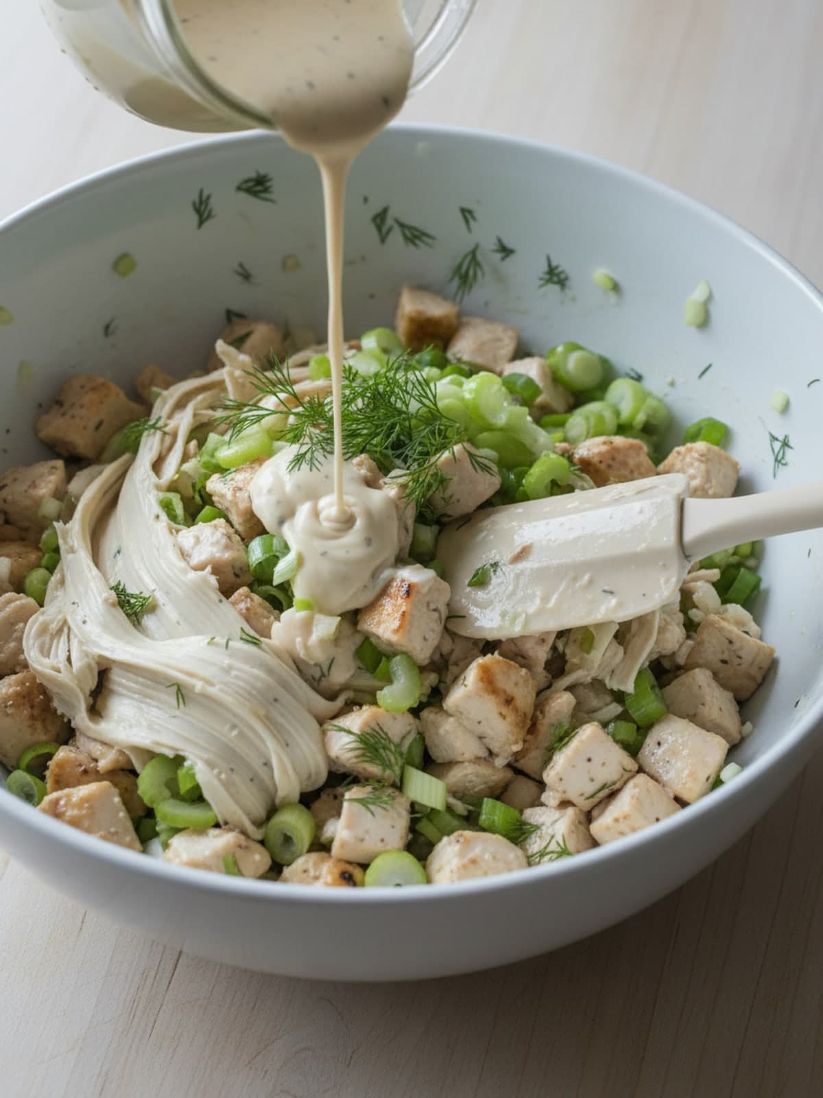 Keto Chicken Salad: Fold it together