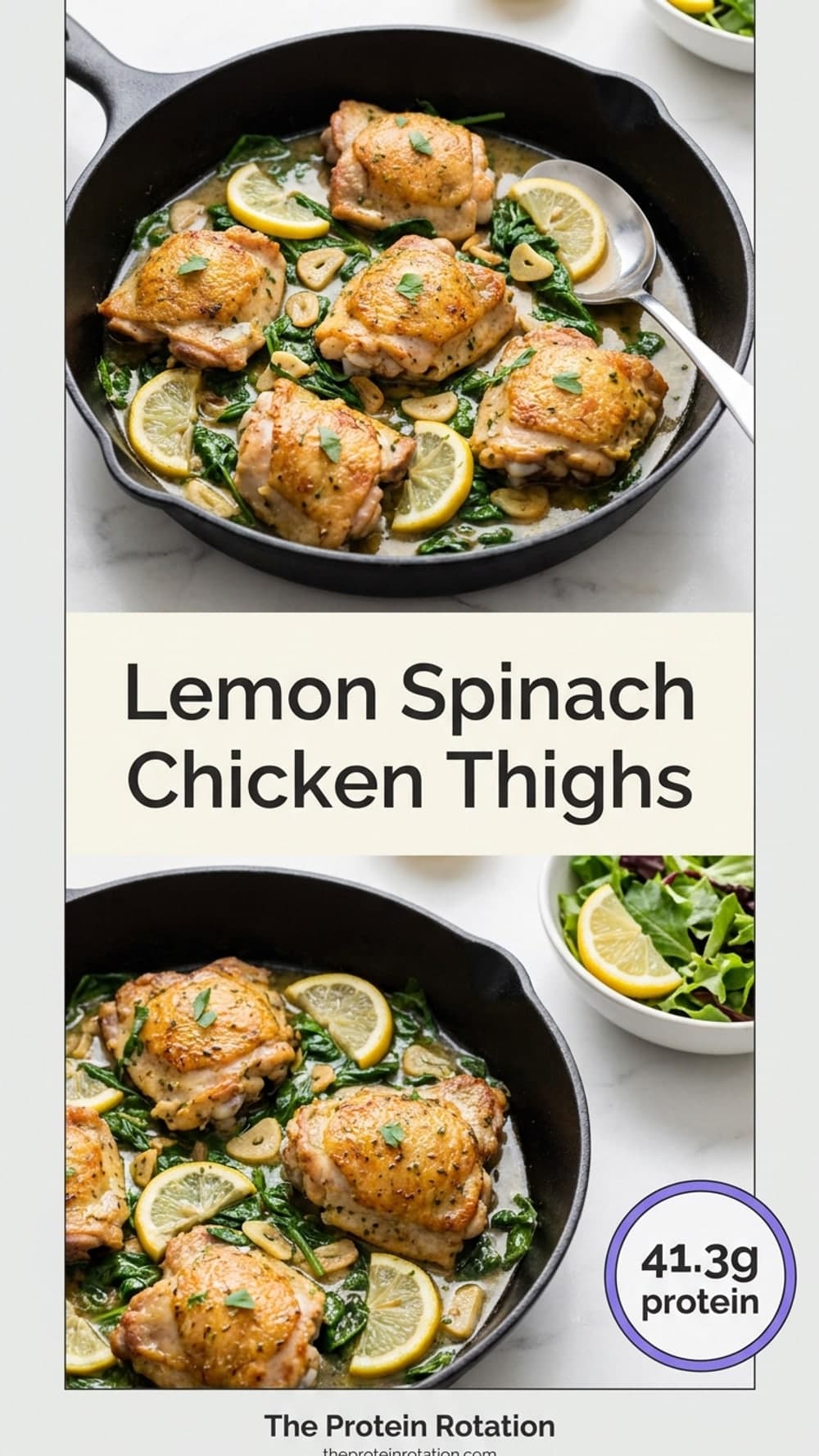 Lemon Spinach Chicken Thighs
