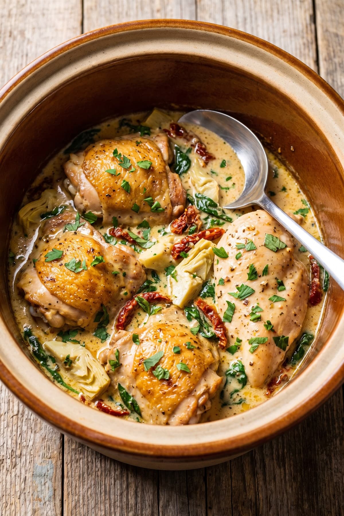 Keto Crockpot Recipes: Creamy Tuscan Chicken