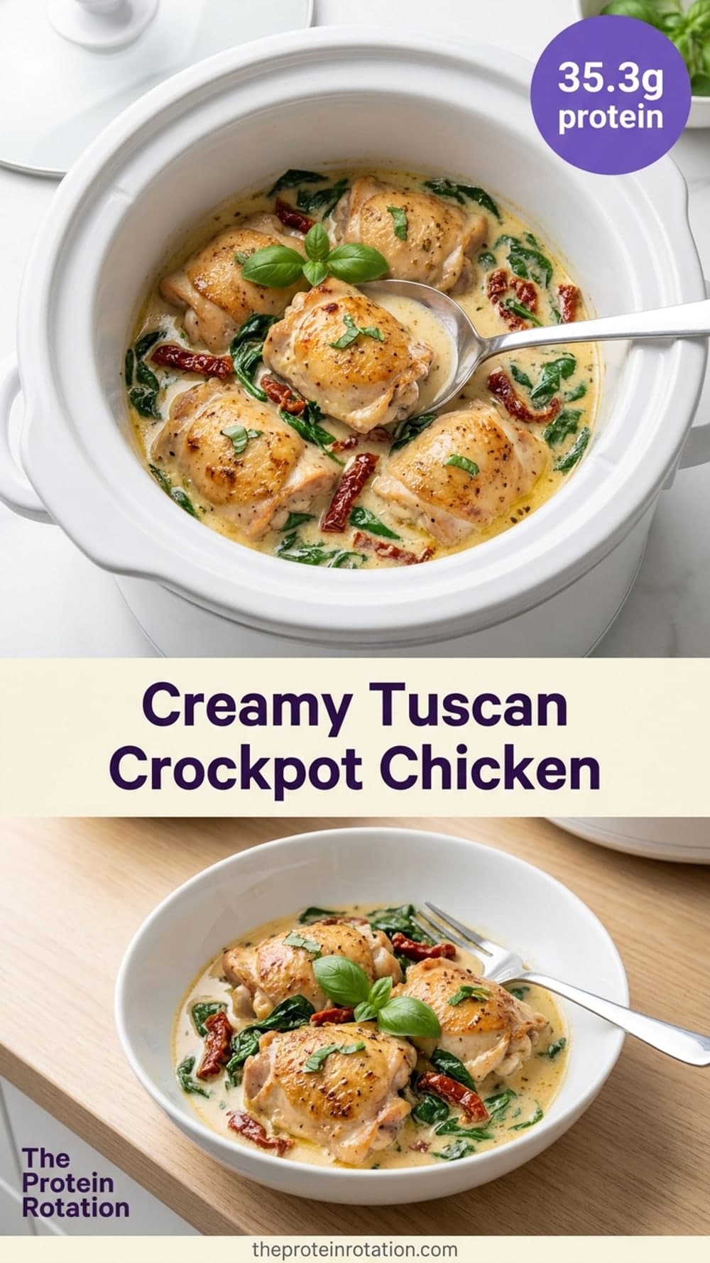 Creamy Tuscan Crockpot Chicken