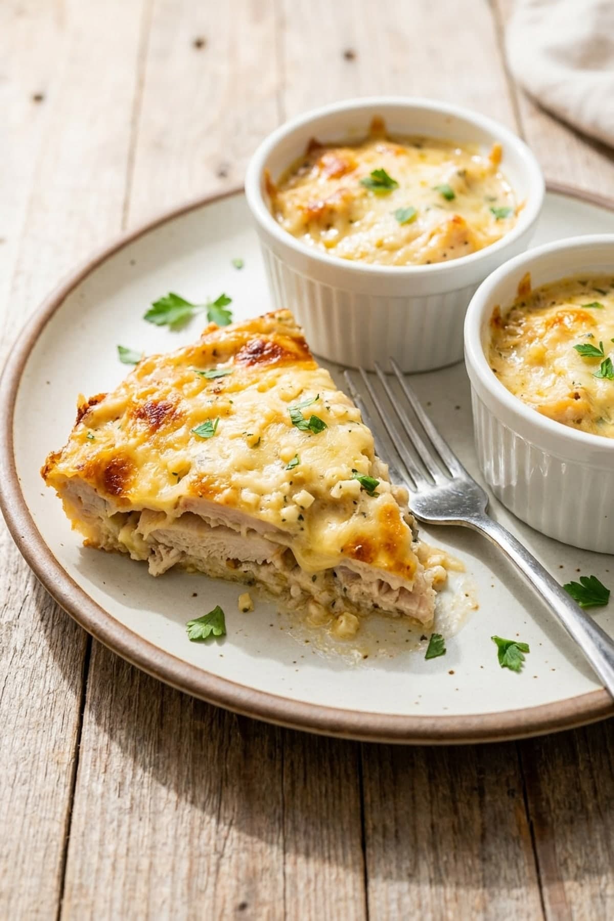 Creamy Garlic Chicken Skillet ready to serve
