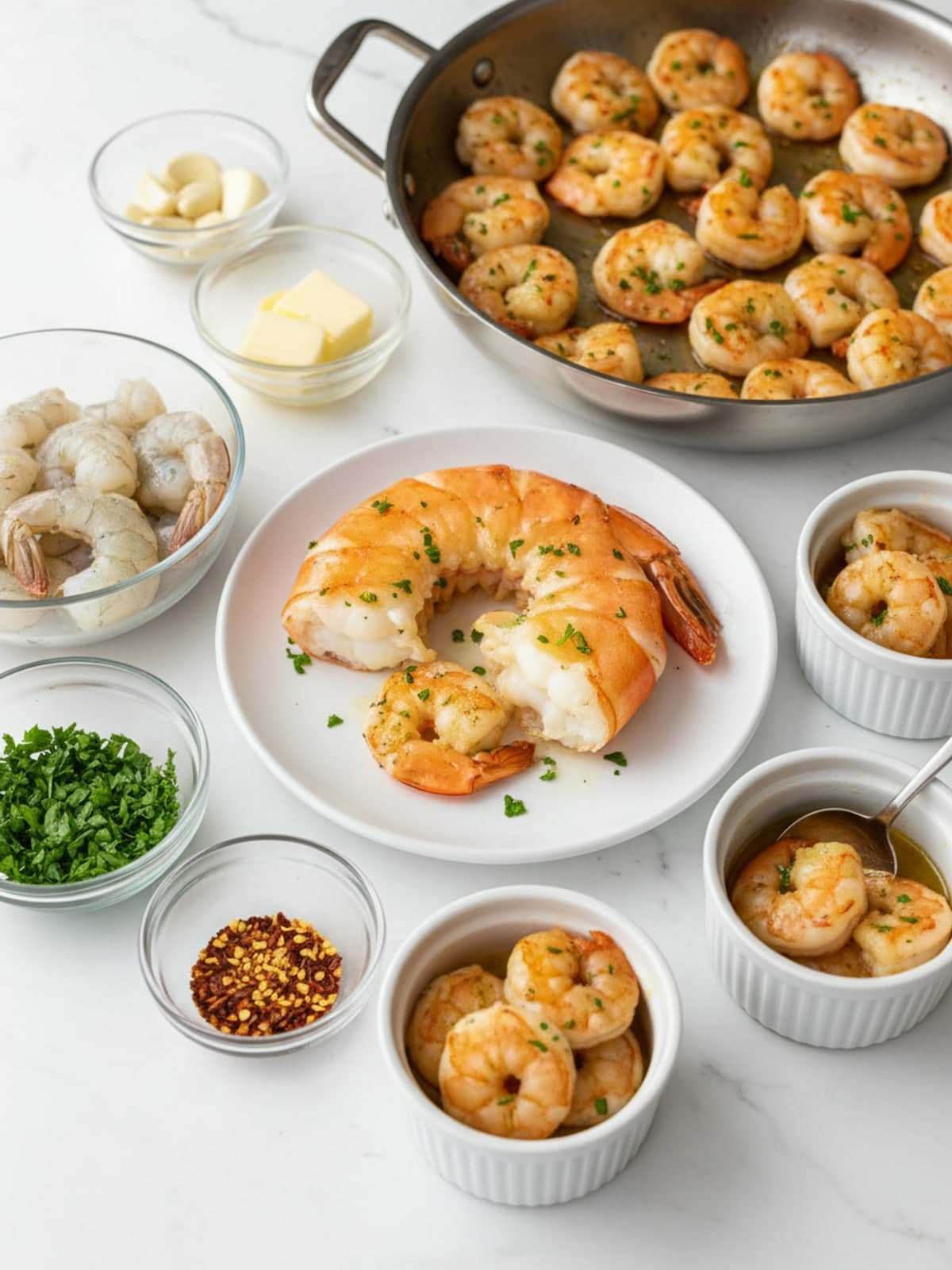 Garlic Butter Keto Shrimp Skillet: Finish the remaining shrimp