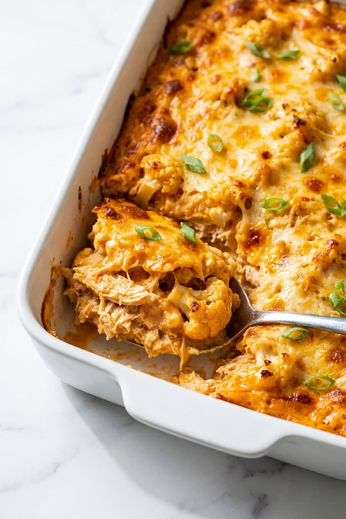 Buffalo Chicken Cauliflower Casserole