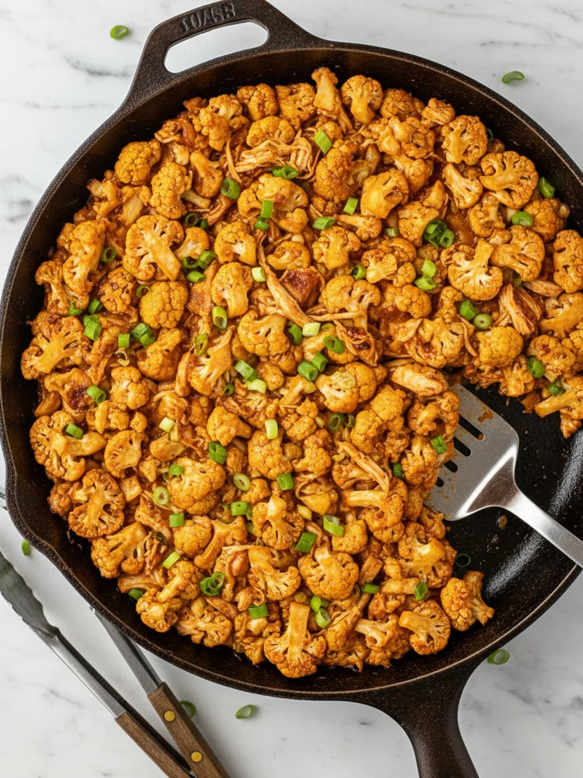 Buffalo Chicken Cauliflower Casserole: Layer without compressing