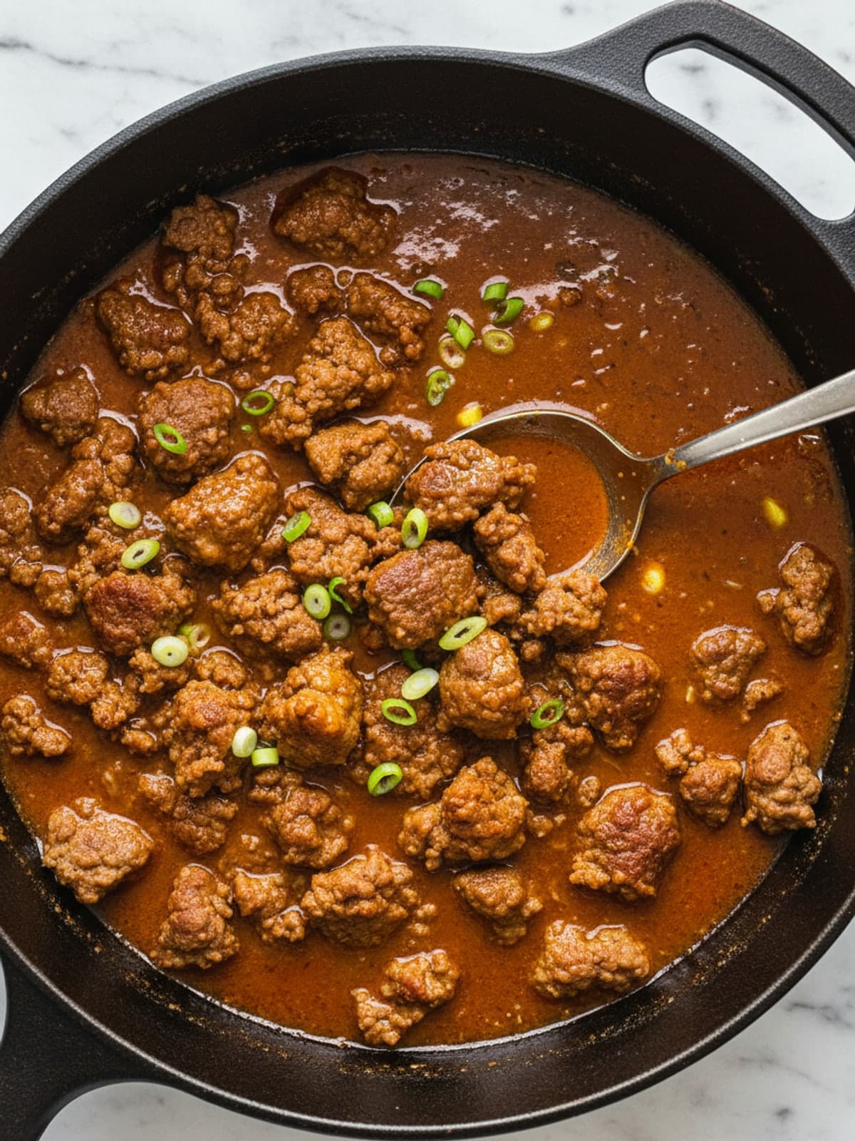 Creamy Beef Taco Soup: Reduce before dairy