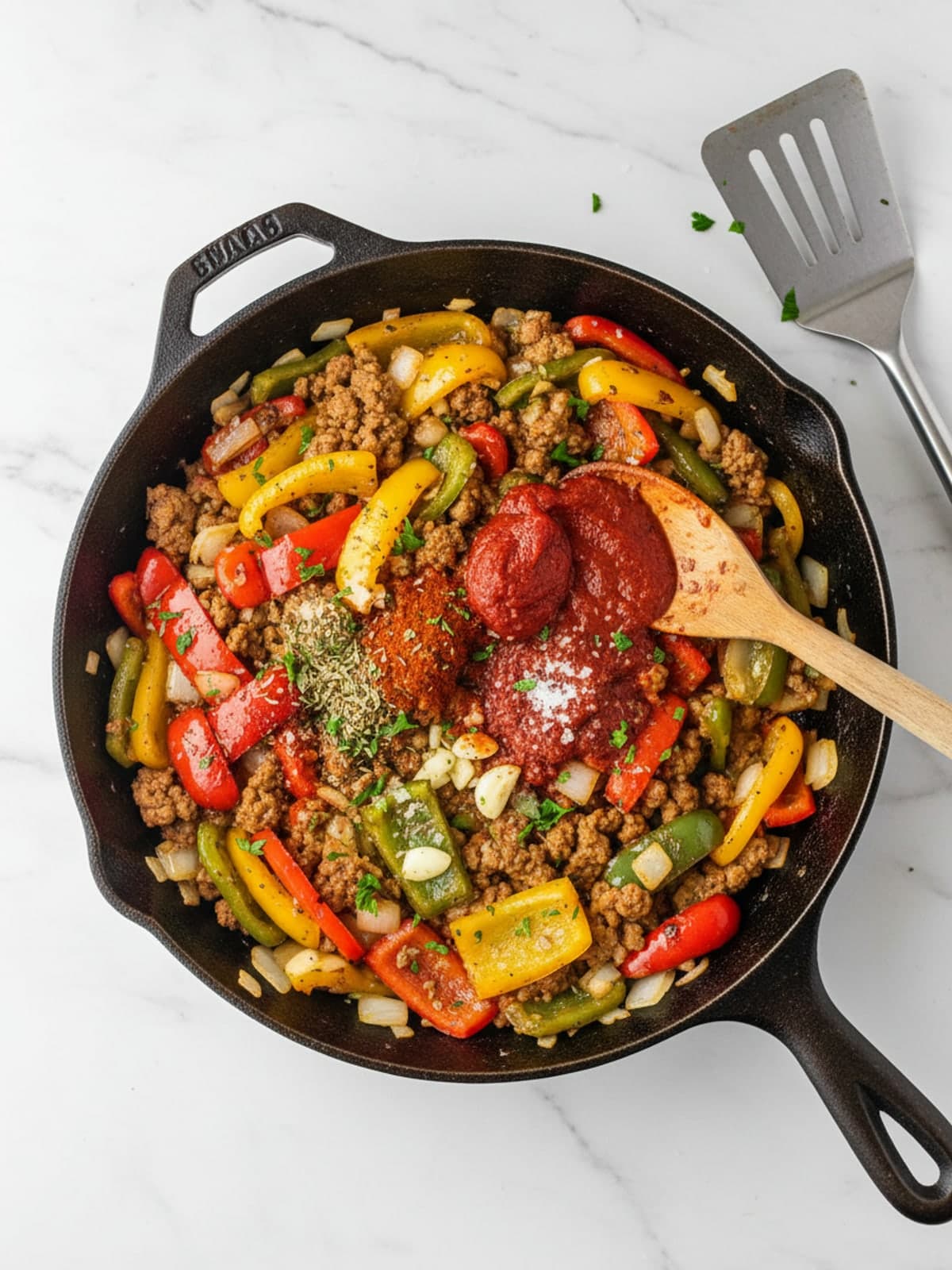 Unstuffed Pepper Beef Skillet: Keep peppers distinct