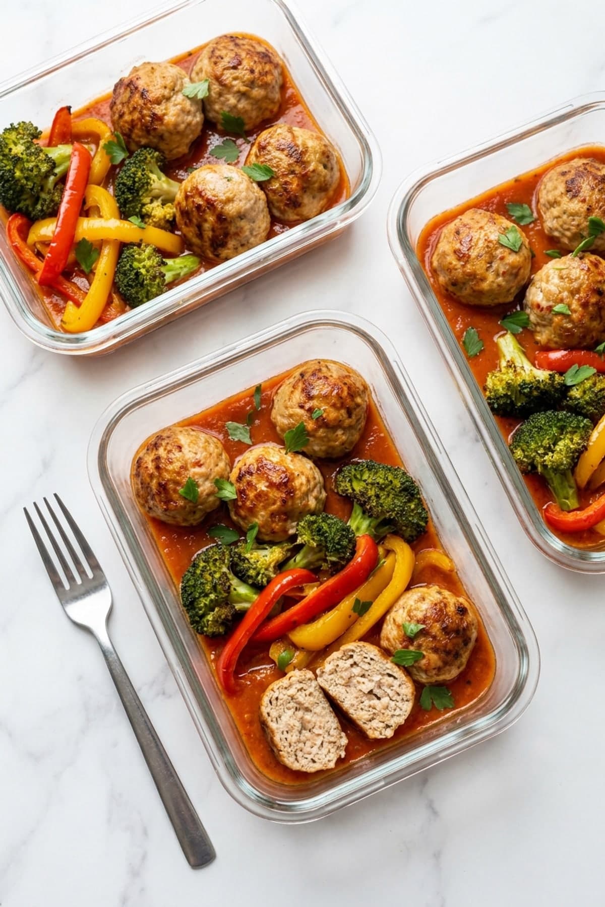 Low Calorie Meal Prep: Roast Turkey Meatball Boxes