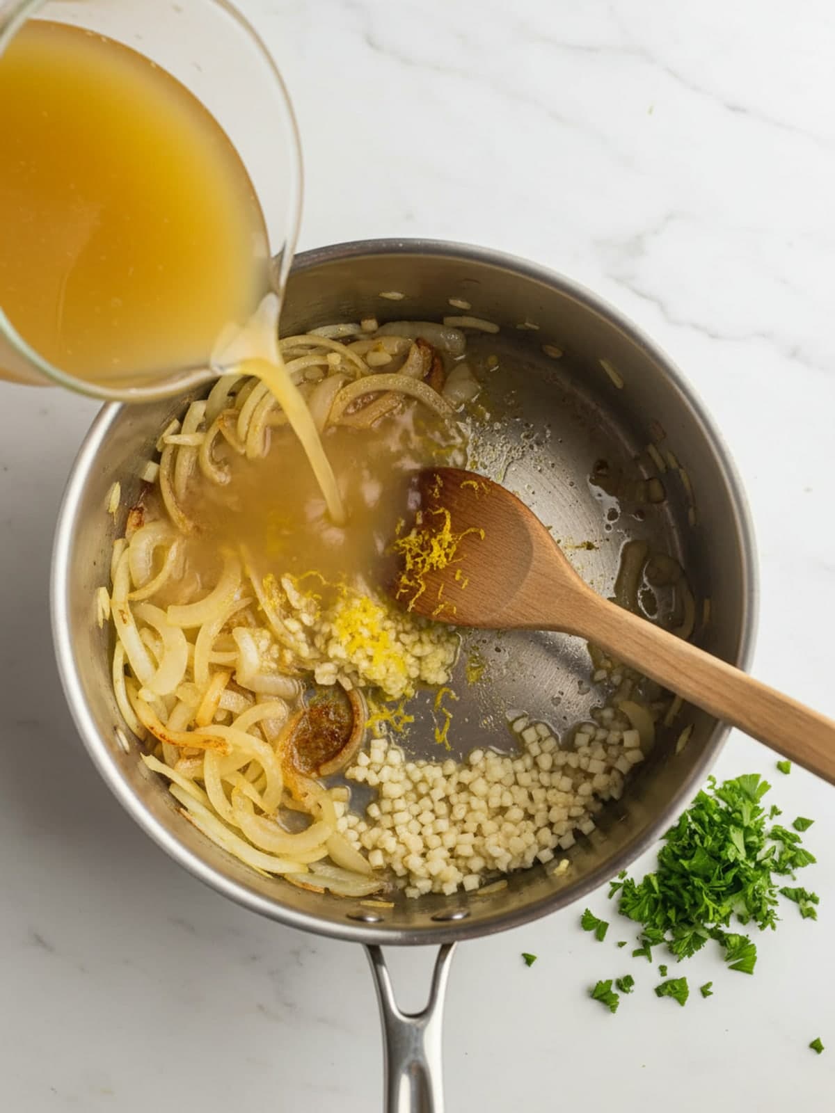 Lemon Chicken Spinach Soup: Bloom the citrus base