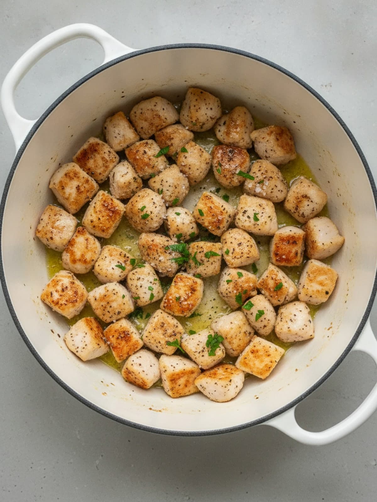 Chicken Zucchini Soup: Brown the chicken