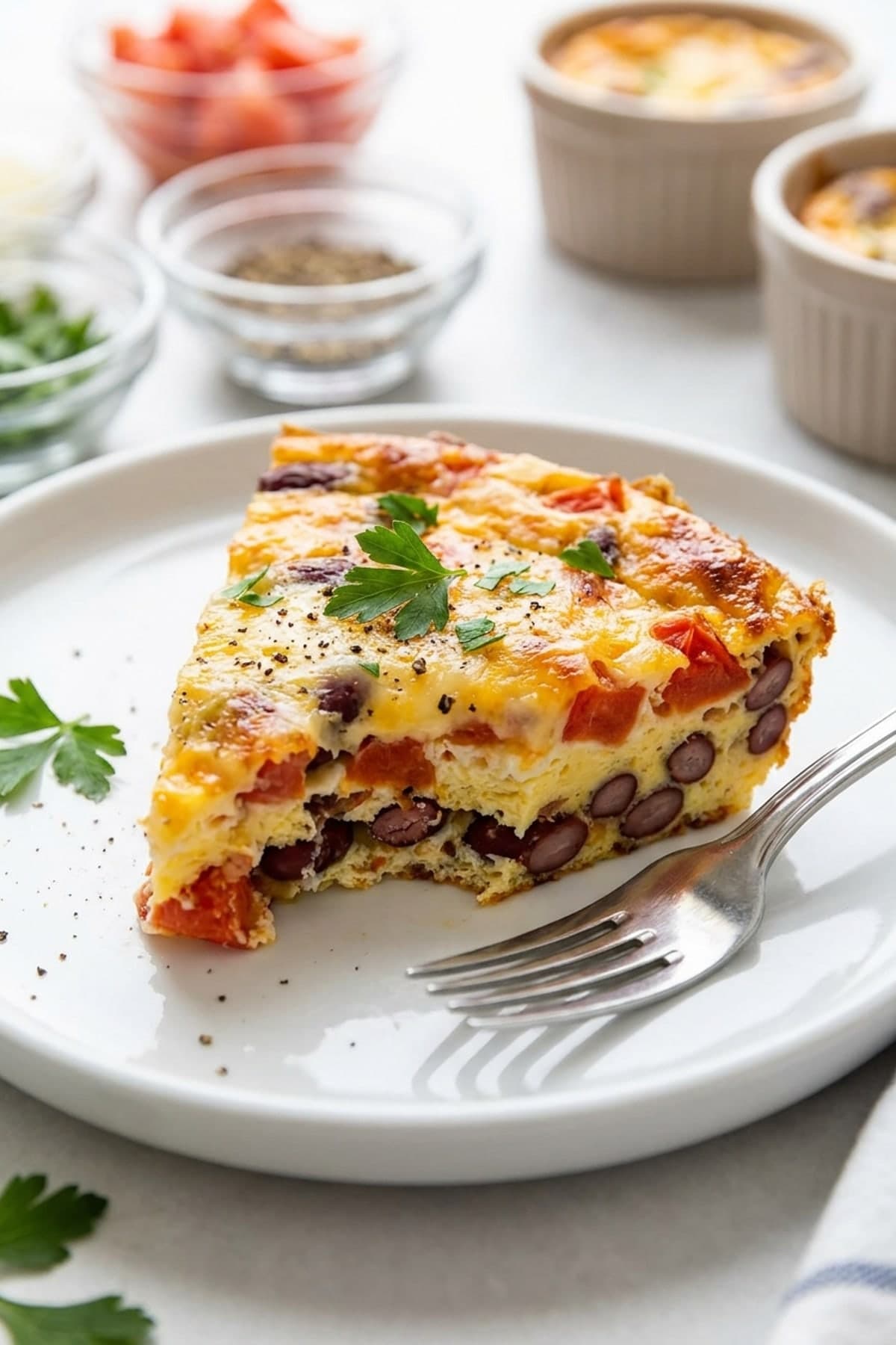Tomato Bean Egg Skillet ready to serve
