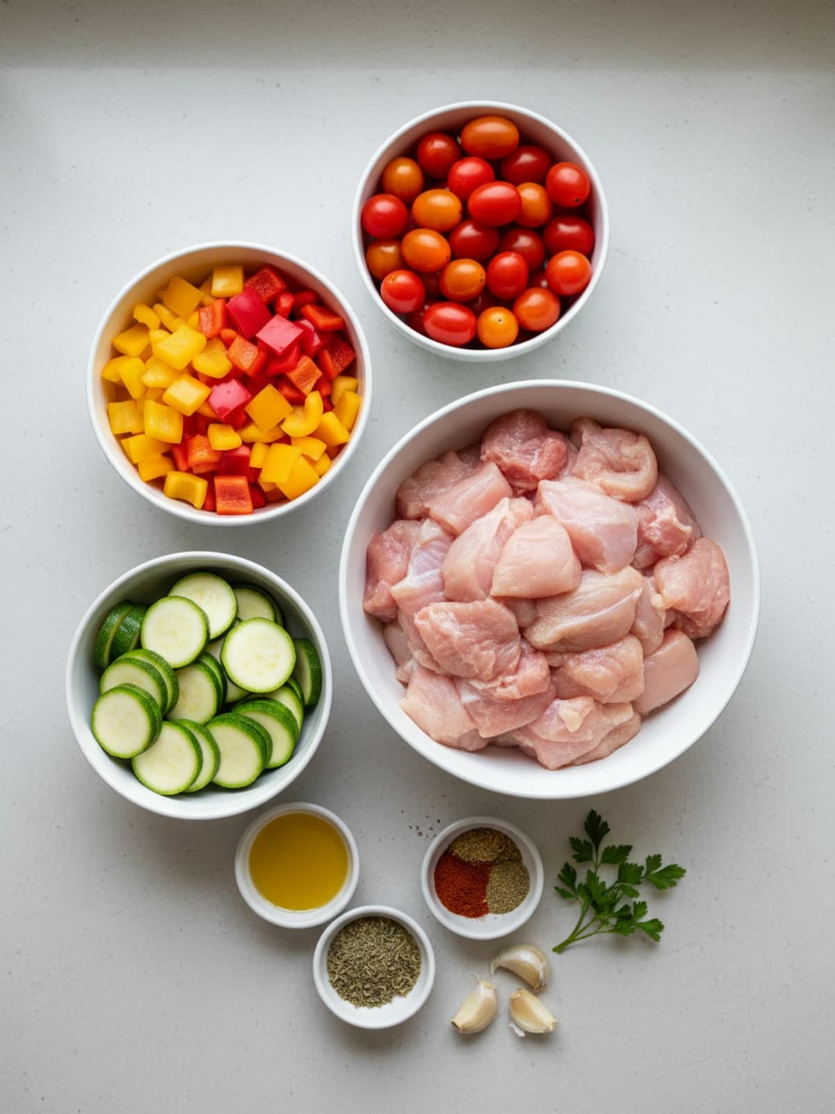 Ingredients for Chicken Zucchini Skillet