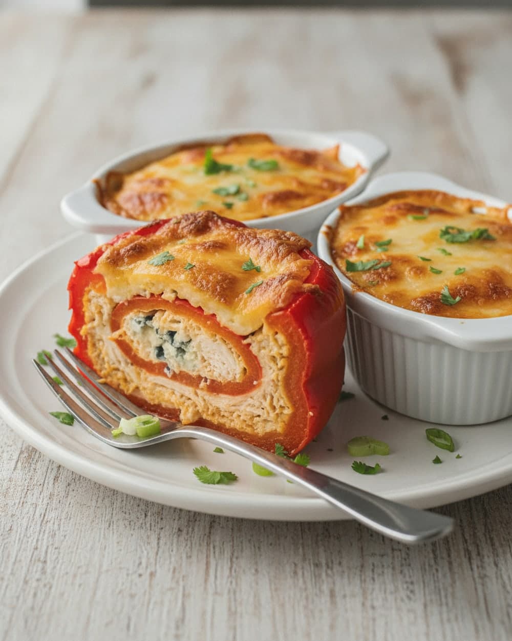 Buffalo Chicken Stuffed Peppers