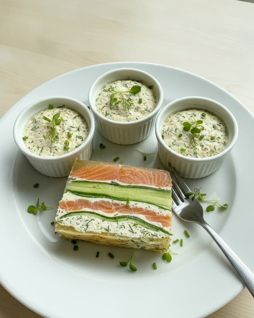 Salmon Cucumber Herb Plates