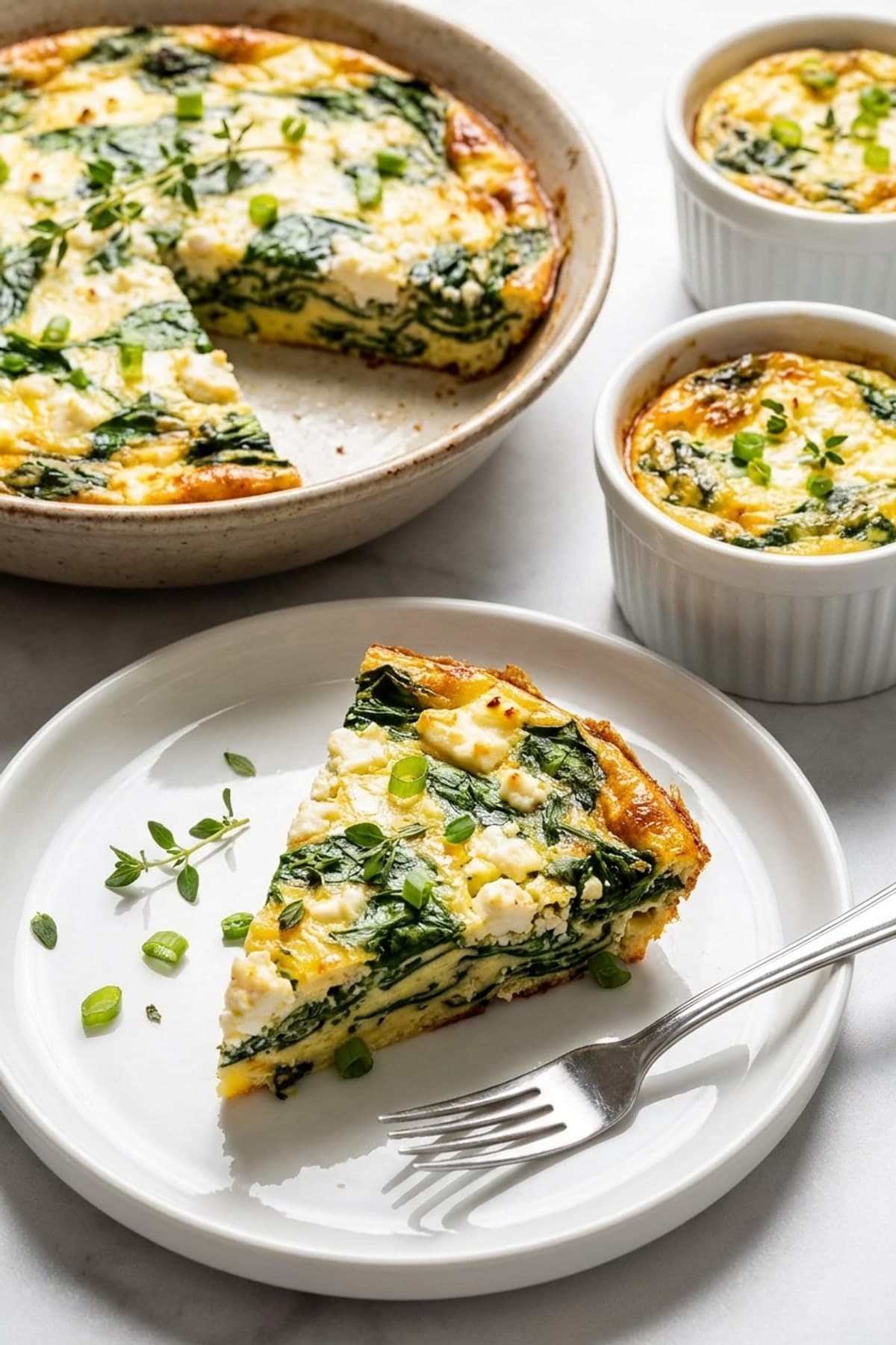 Low Carb Vegetarian Recipes: Spinach Feta Egg Skillet
